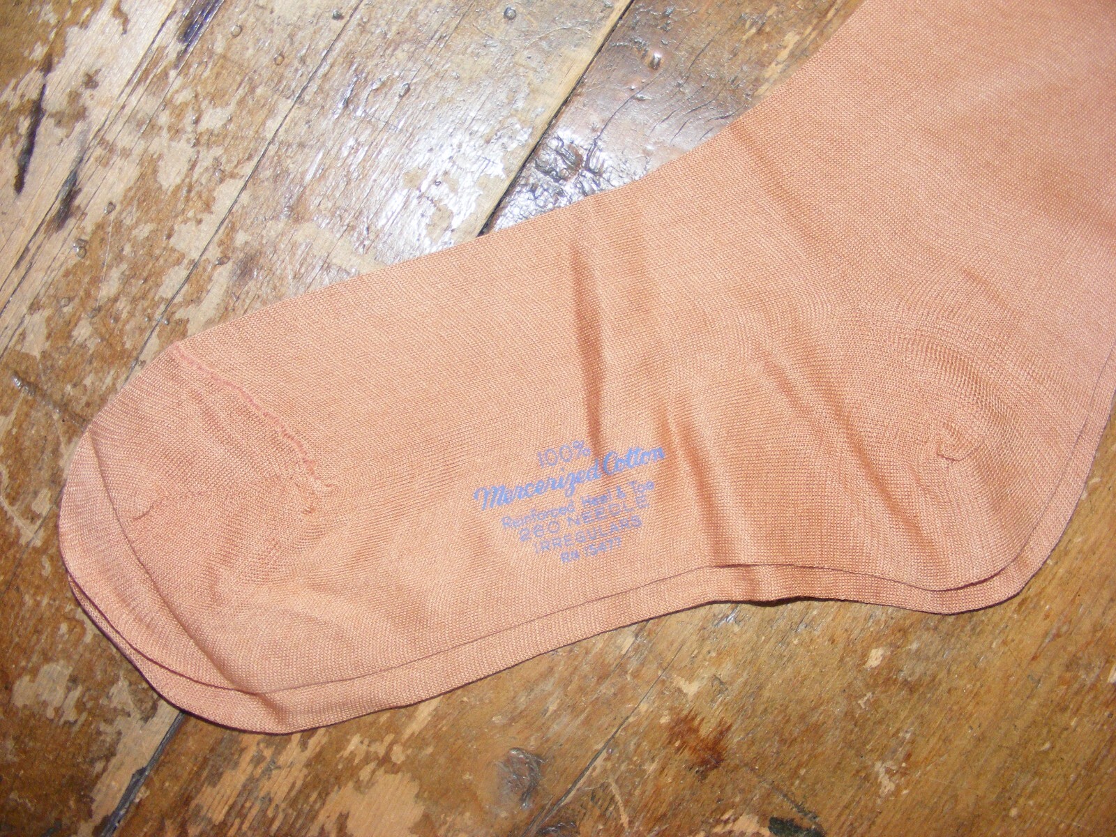 50s STOCKINGS HOSIERY 100% MERCERIZED COTTON REINFORCED HEEL TOE DEADSTOCK W/TAG