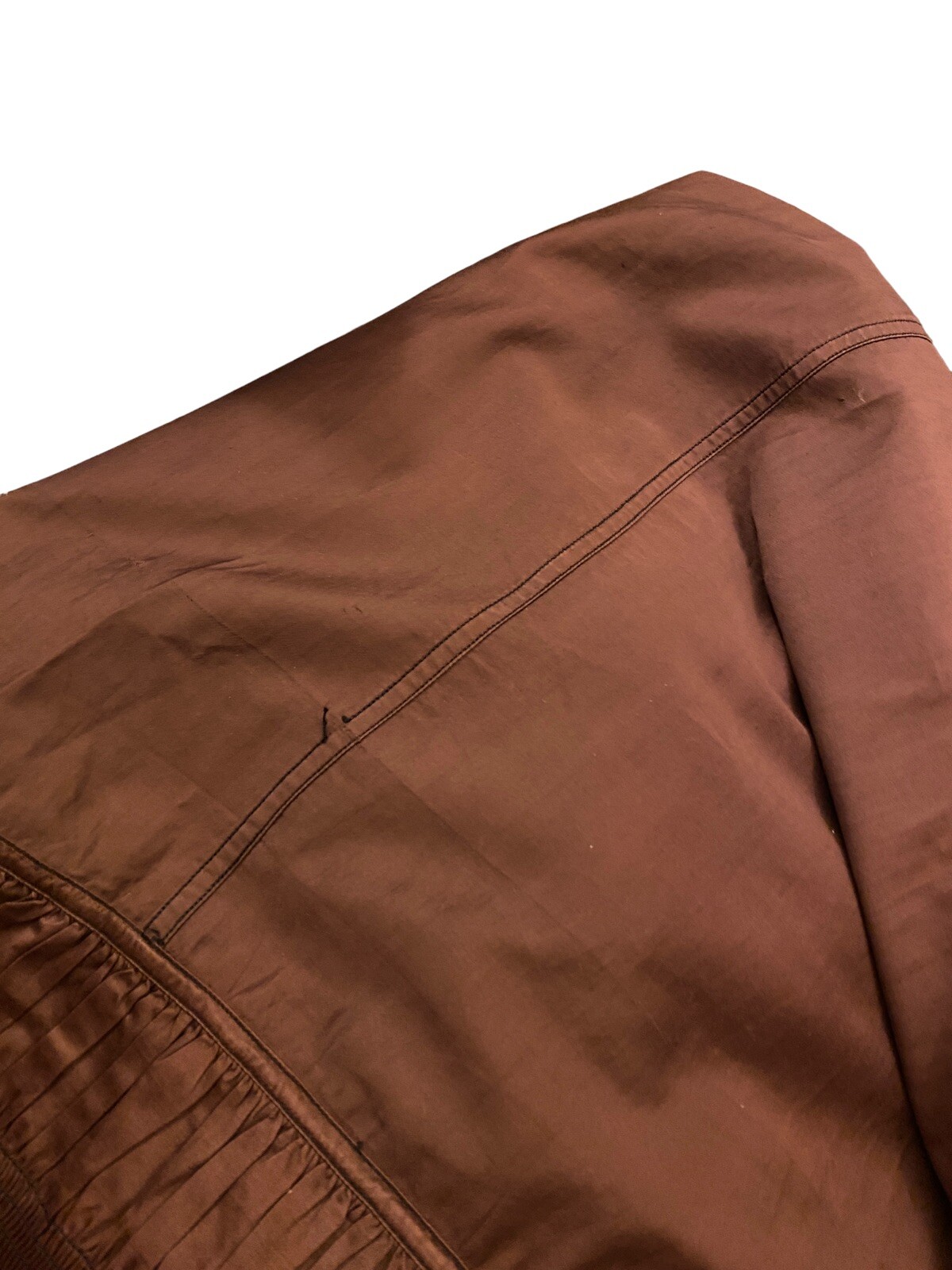 Antique Victorian Edwardian Petticoat Skirt Slip Brown Vintage 1890s-1900s