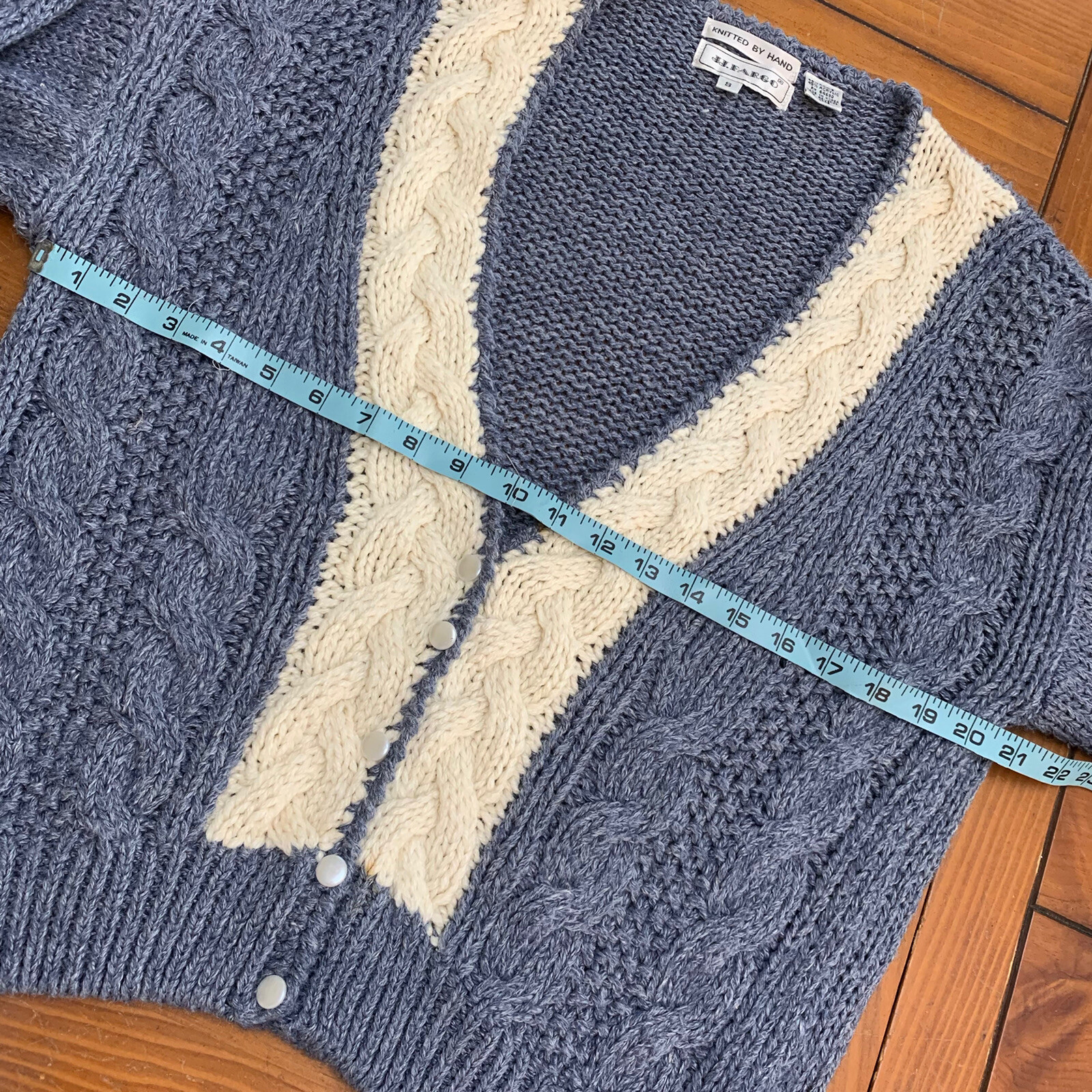 Vintage JJ. Fargo Women Size S Cardigan Hand Cable knit￼ Sweater See Pics Read