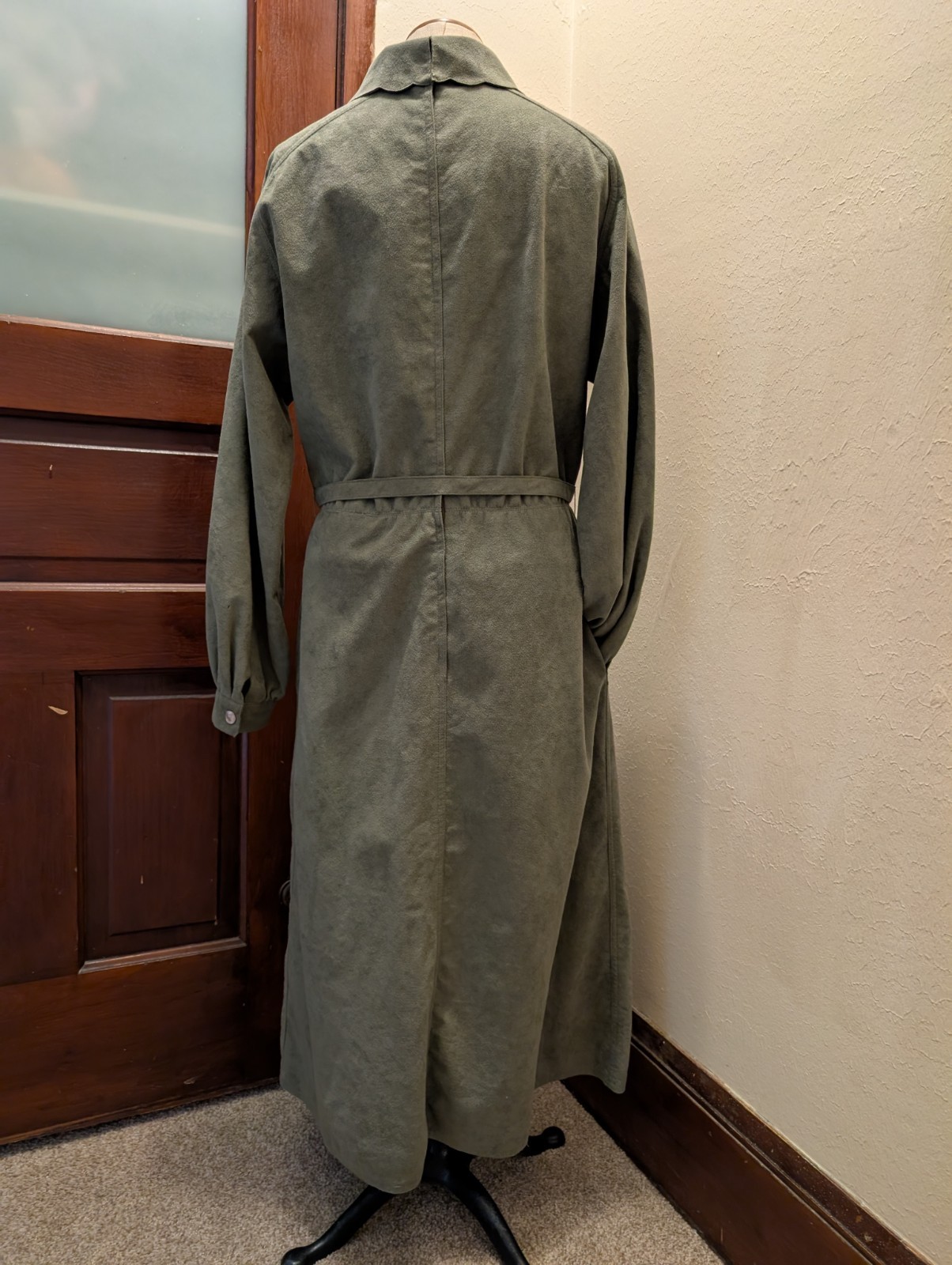 1970’s Joan Leslie By Kasper Ultrasuede Green Dress With Belt Women’s Large