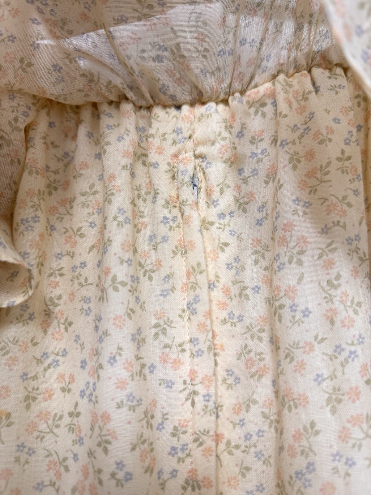 Rare Vtg 70’s Floral Lace Peasant Boho Ruffle Dress – Zum Zum Measures Sz 6 (M)