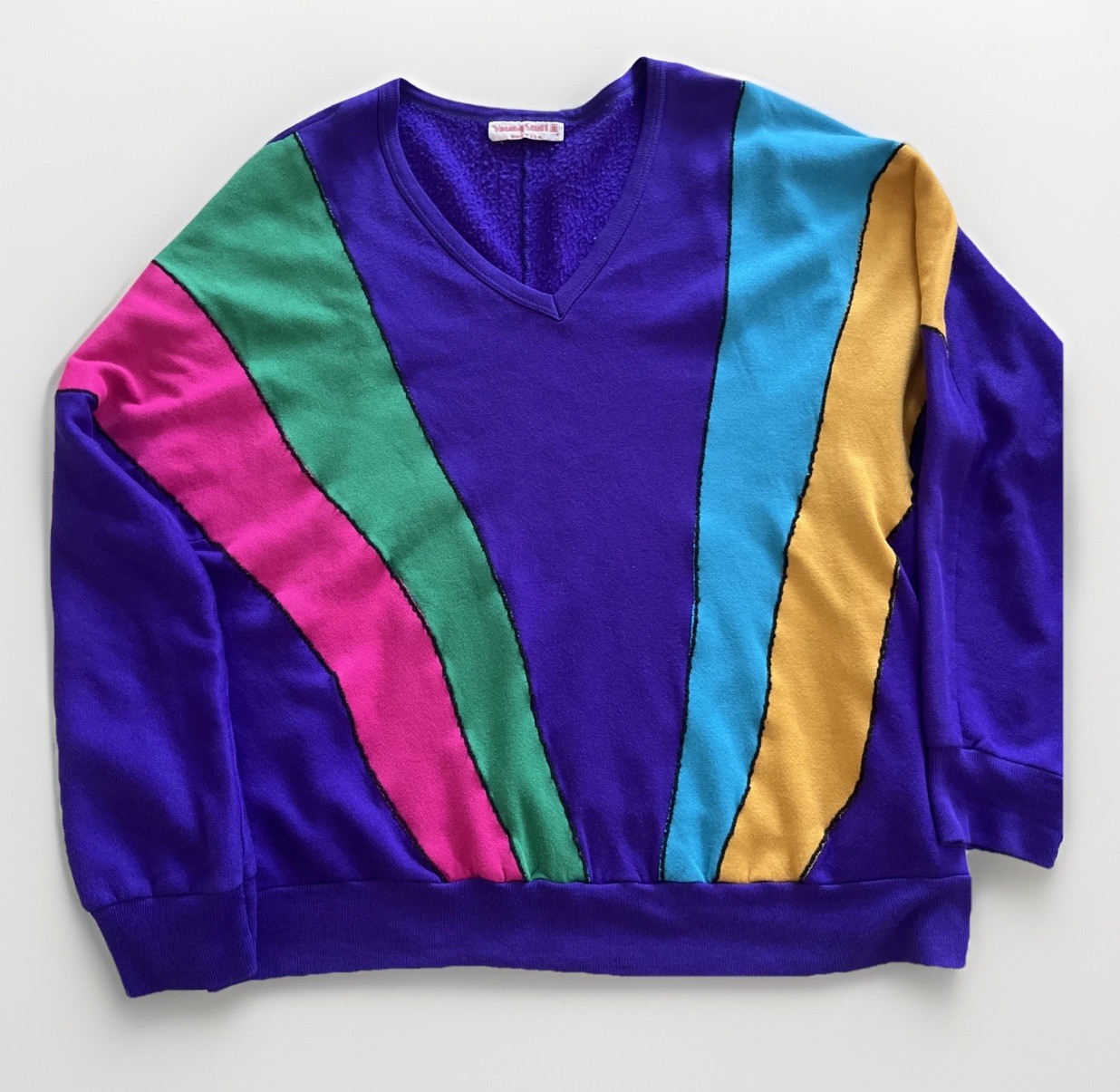 Vintage Womens 80s 90s Velour Pullover by Young Stuff Size 2X