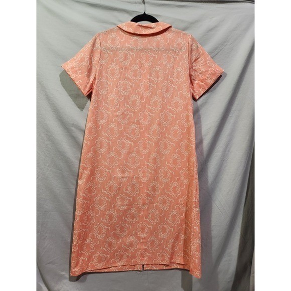 Sears Koffee Kasual House Dress 9/10 Peach Floral Coquette SnapFront Vintage USA