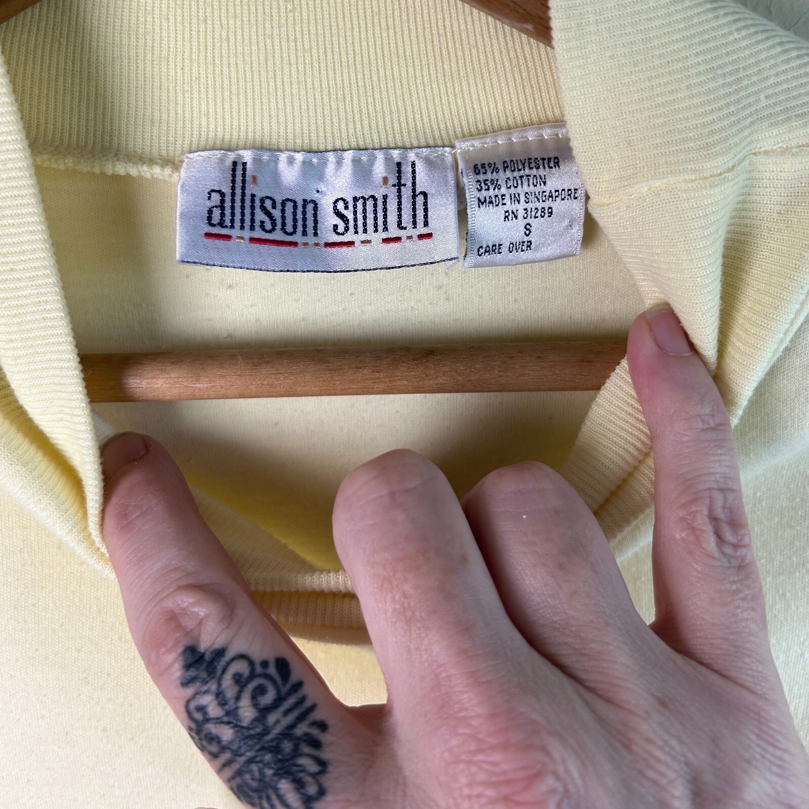 Vintage 1980s Allison Smith Mock Neck Short Sleeve Shirt