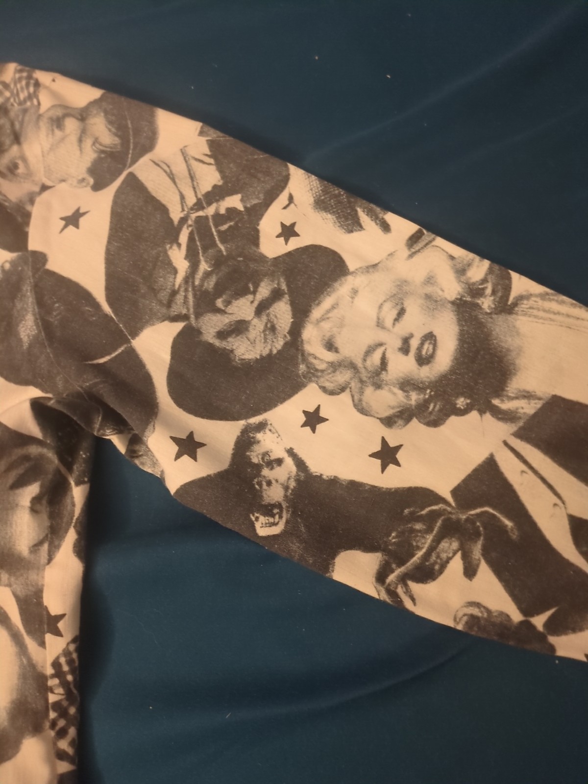 Vtg 60s Queens Way To Fashion Pop Art Hollywood Stars Long Sleeve Shirt See Pics