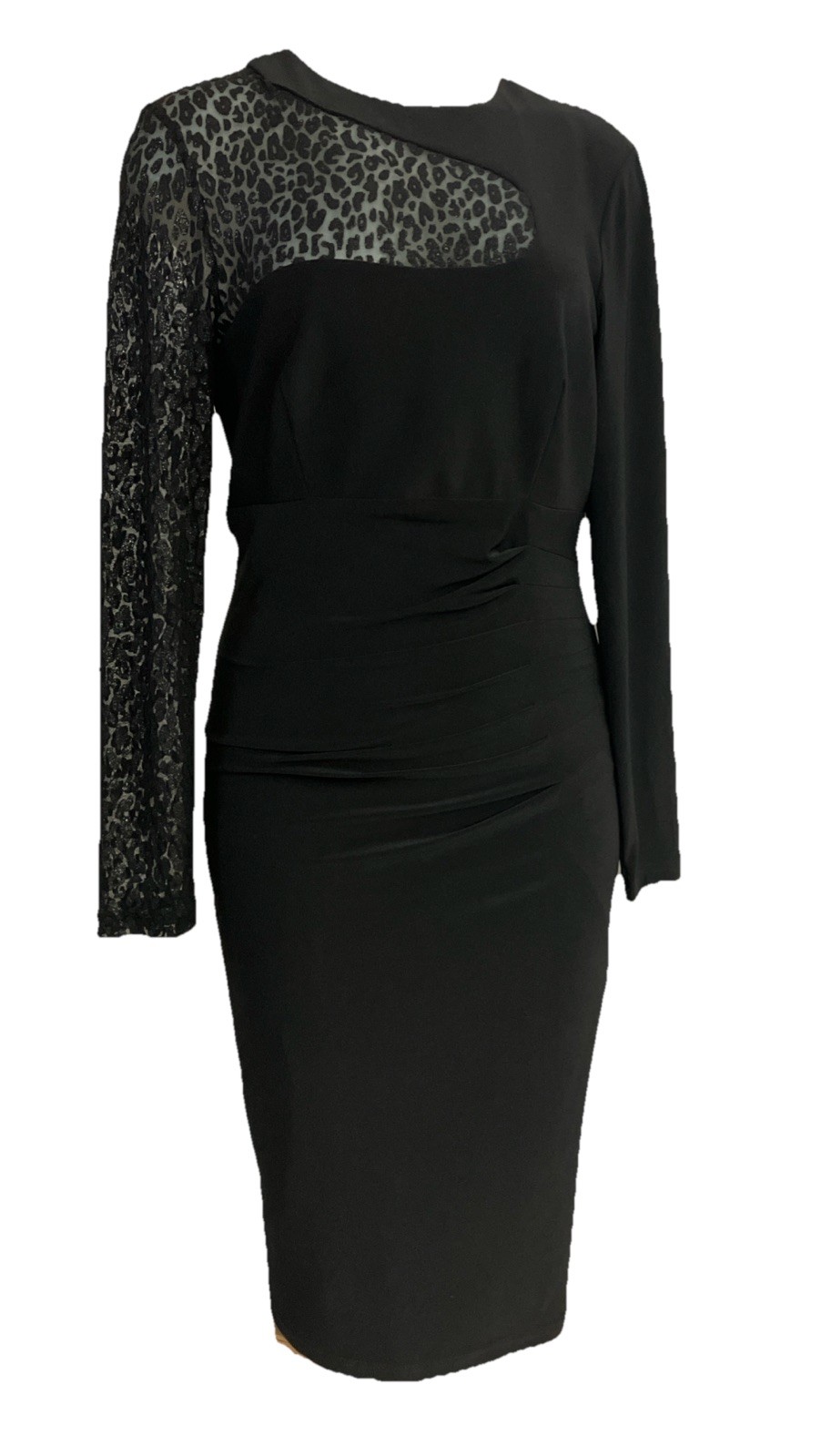 Cartise Black Stretch Black Dress Vintage 90s Art Deco Glam Women’s Size 6 New