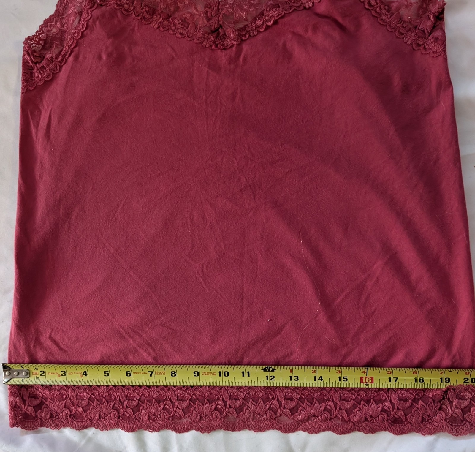 VTG Cami Top Maroon XL Van Heusen VTG Lace Trim Y2K Babydol Fairy Coquette Strap