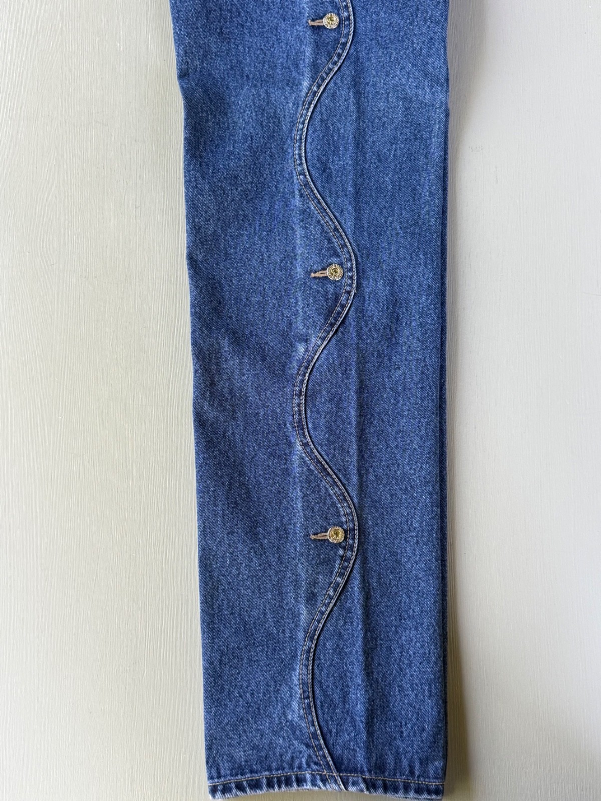 Vintage Lawman Women’s Western Denim Jeans Sz 11 High Waist 1990s Button Accents