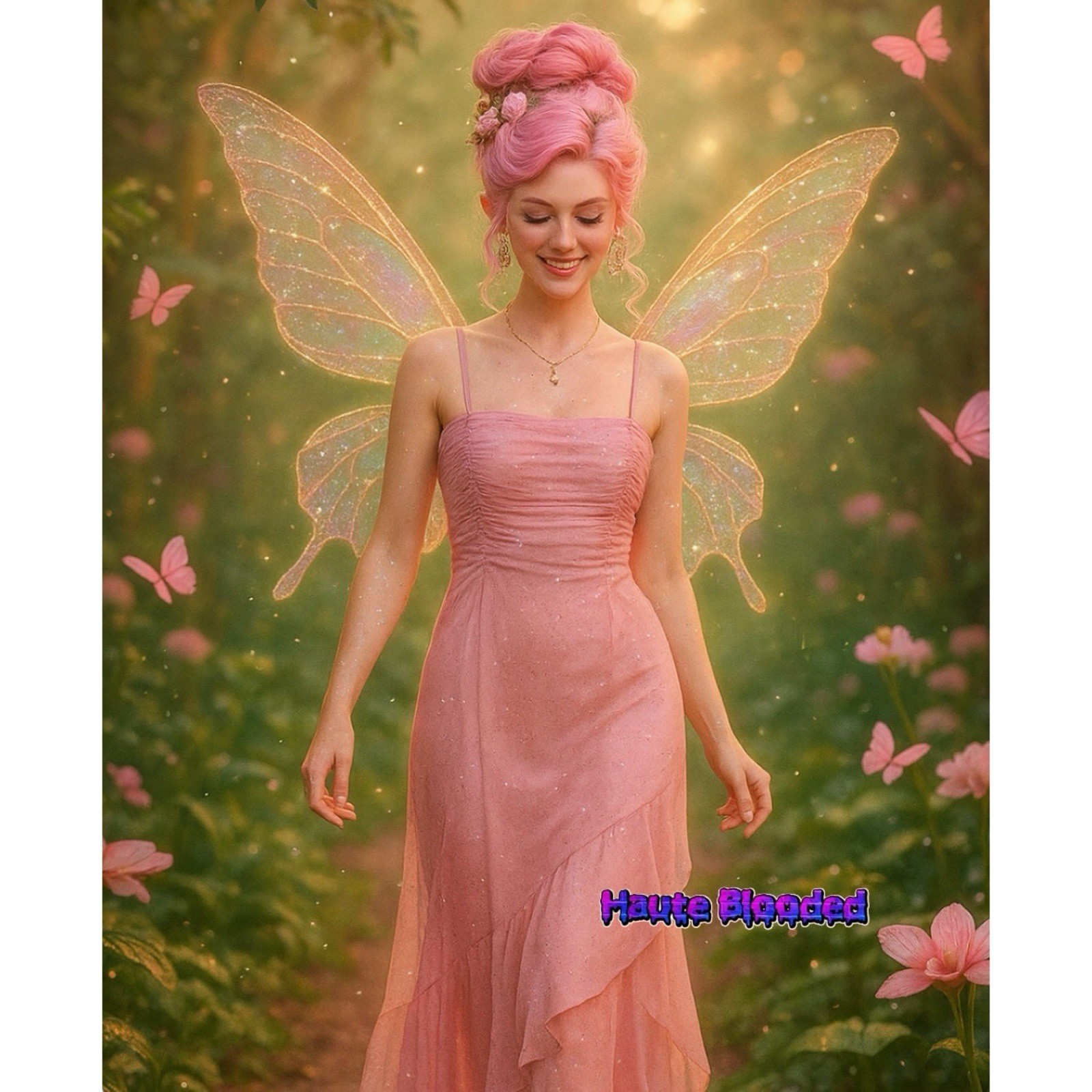 Taboo Dress Vtg 90s Pink Glitter Kawaii Fairy Barbie y2k Coquette Ballet Pixie
