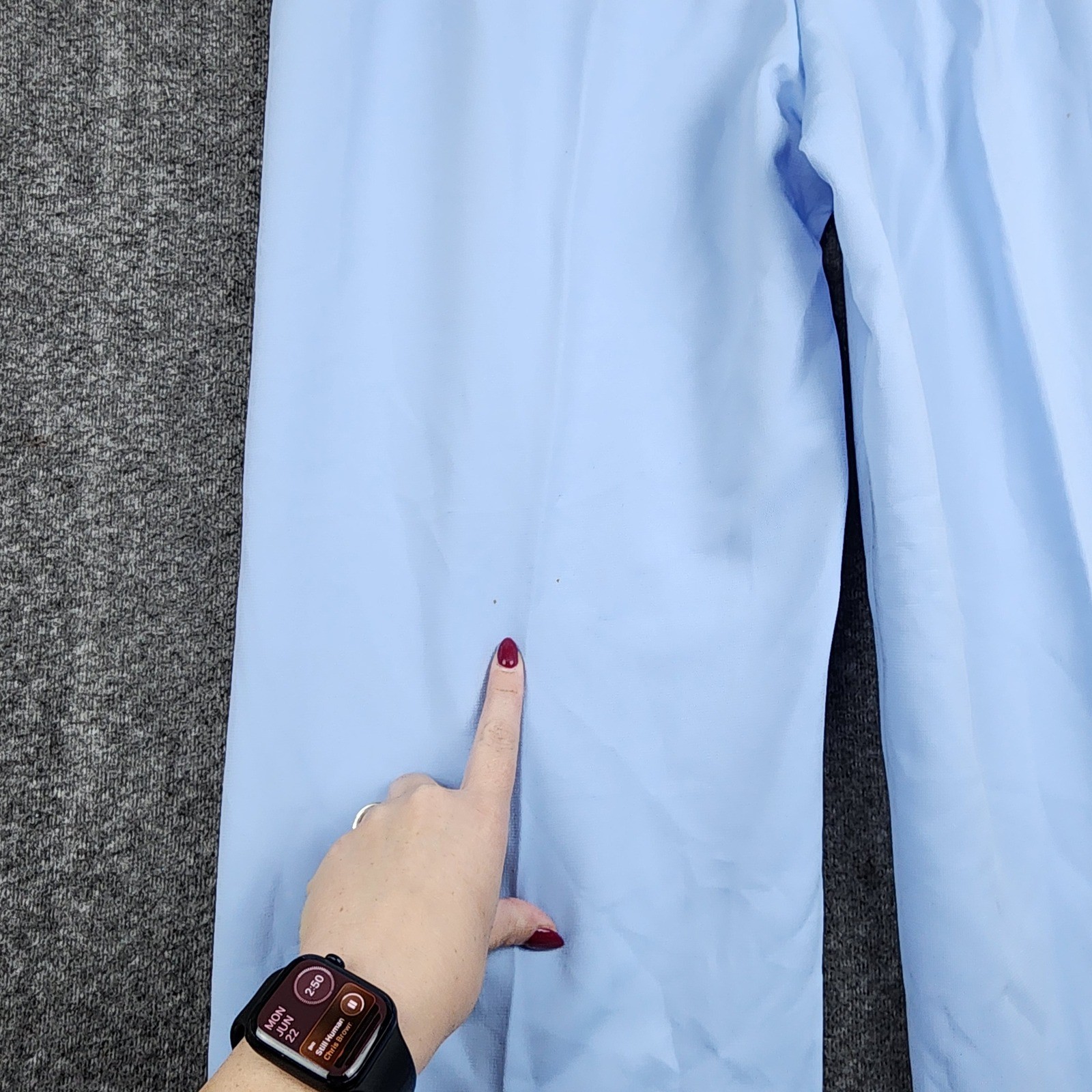 Sears Vintage 70s Pants Womens 20 Sky Blue Wide Leg Elastic Waist Creased Front