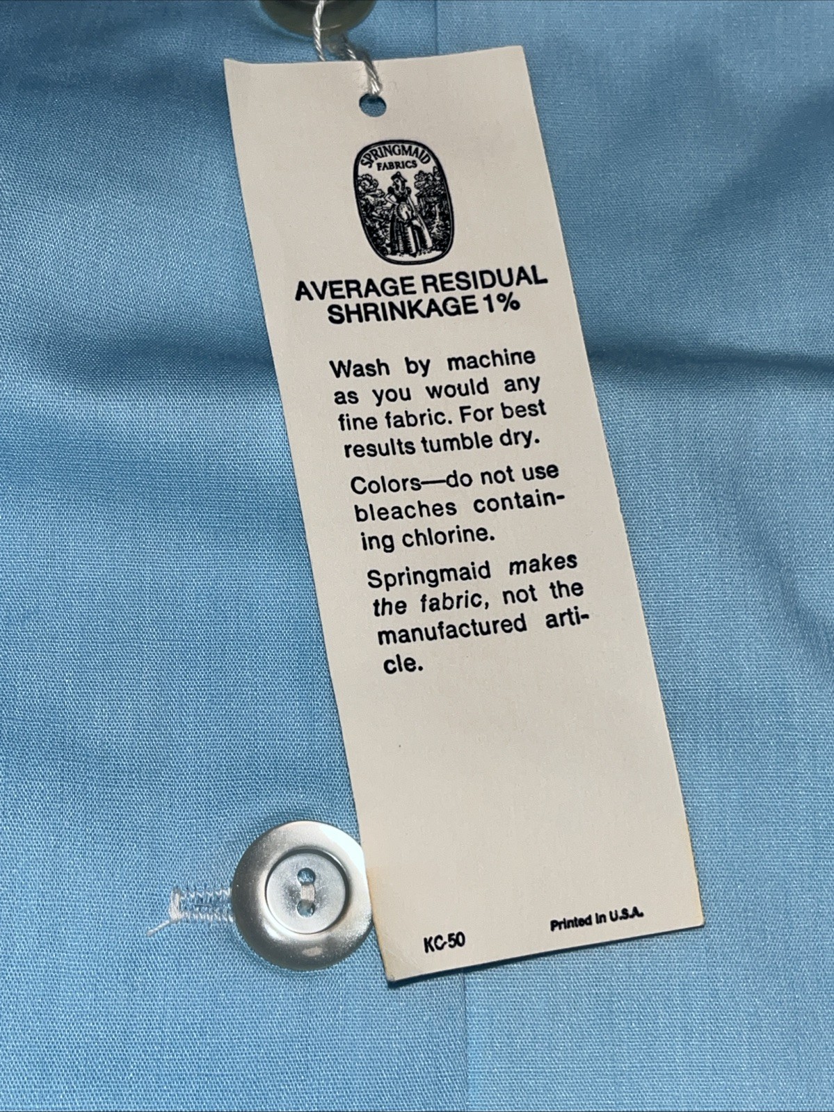 Vintage Springmaid Blue Smiling Monkey Mouse Sz16 Ladies Button Down Duster IOP