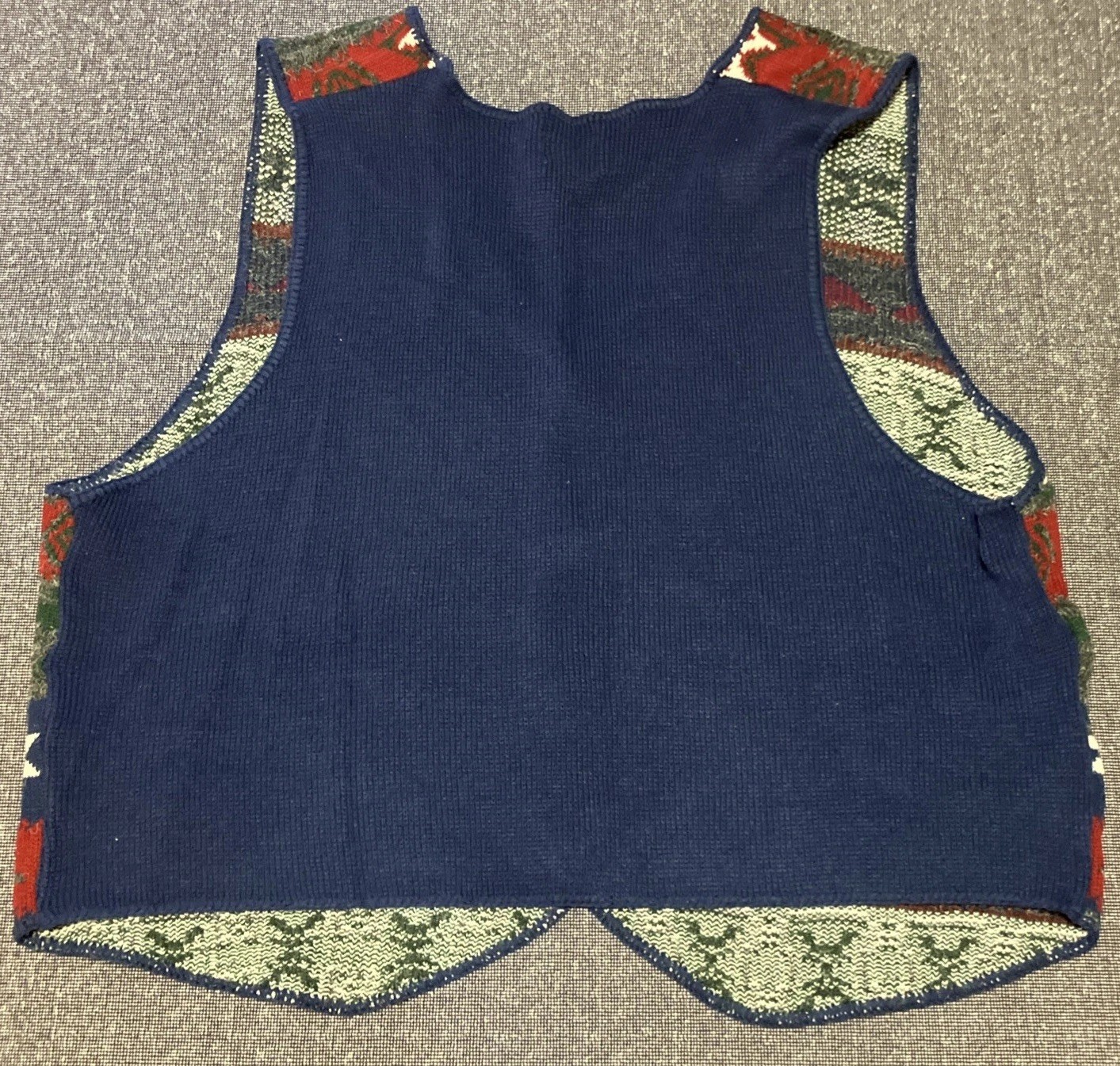 Venezia Jeans Vintage Women’s Sweater Vest Plus Size 22/24 Blue/Burgandy