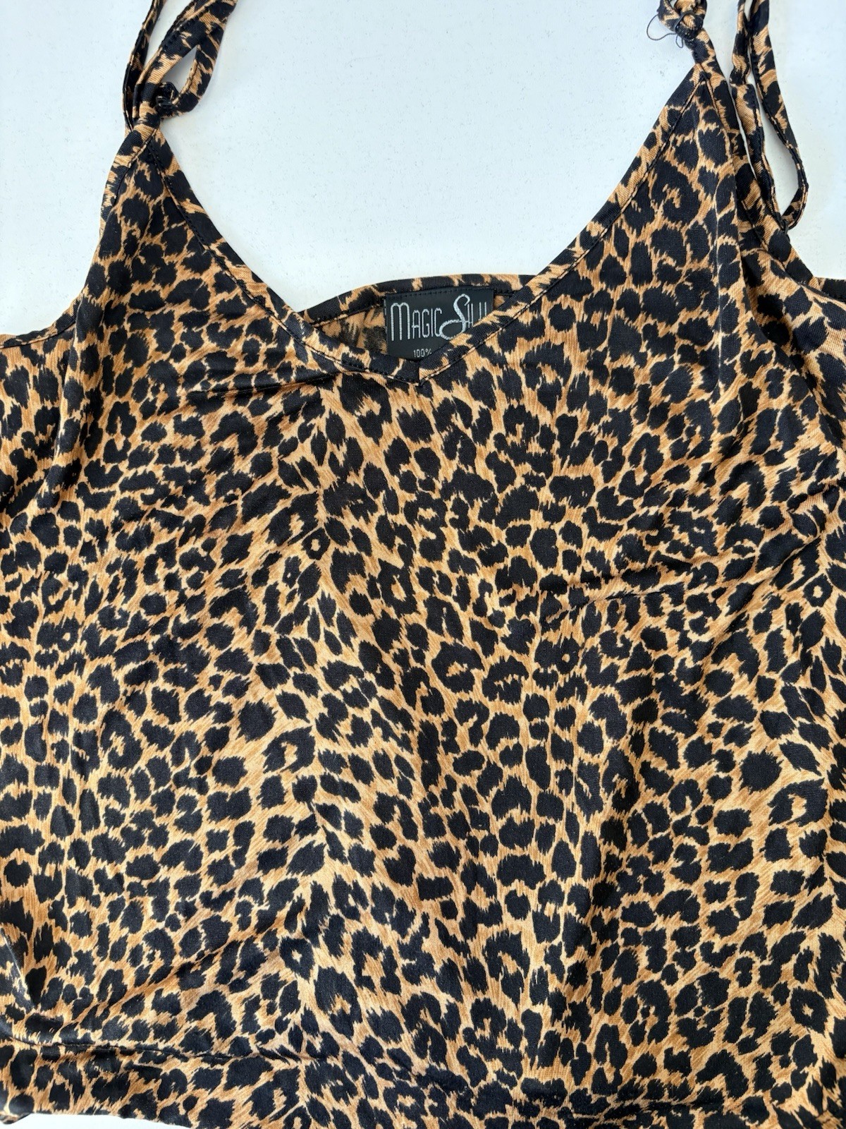 Magic Silk Vintage Animal Print Cami Sleep Set Loungewear Y2K Lingerie 90s