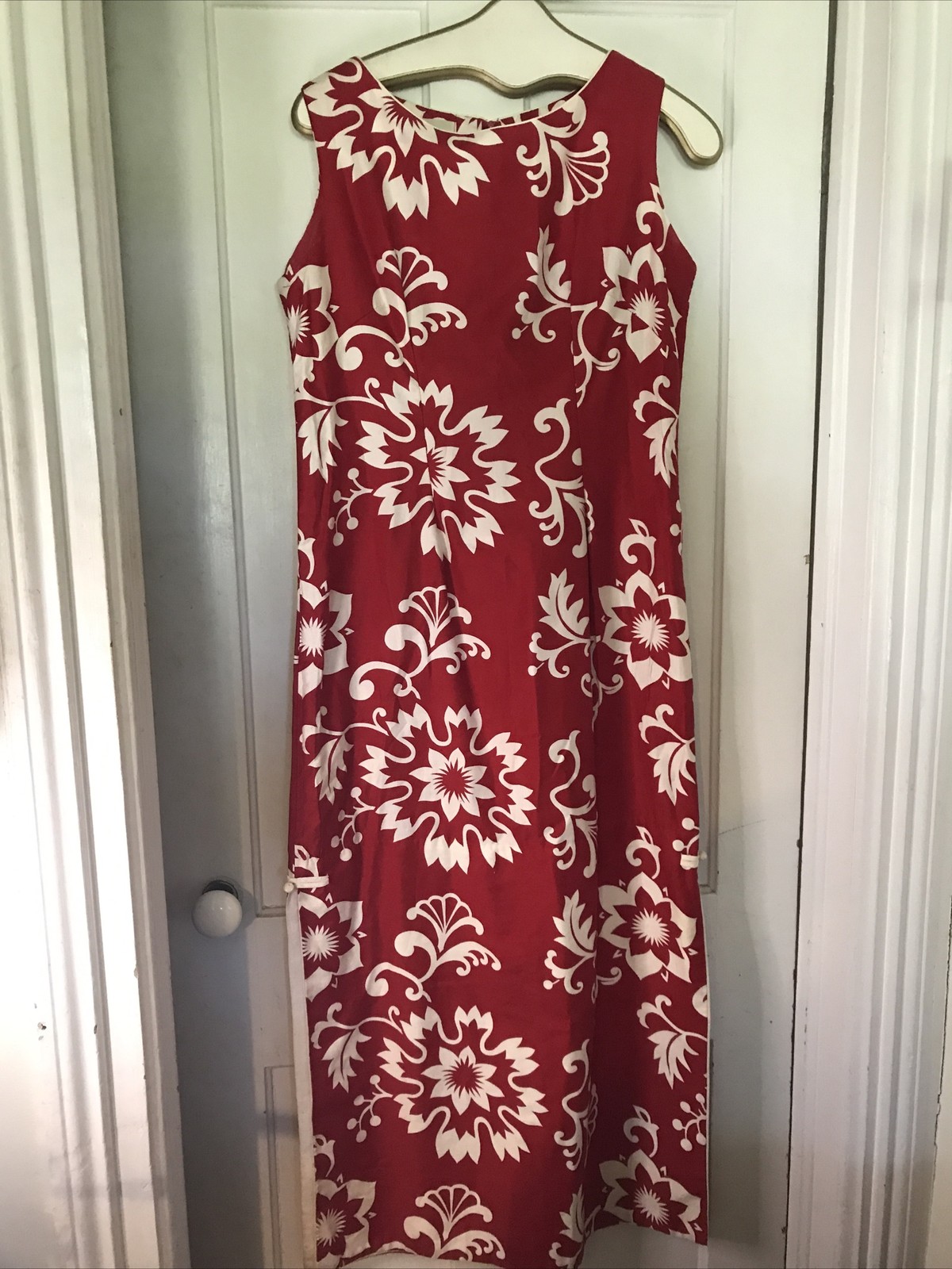Vintage Aloha By Holiday Sportswear Floral Maxi Sz L (38C) Dress Honolulu,Hawaii