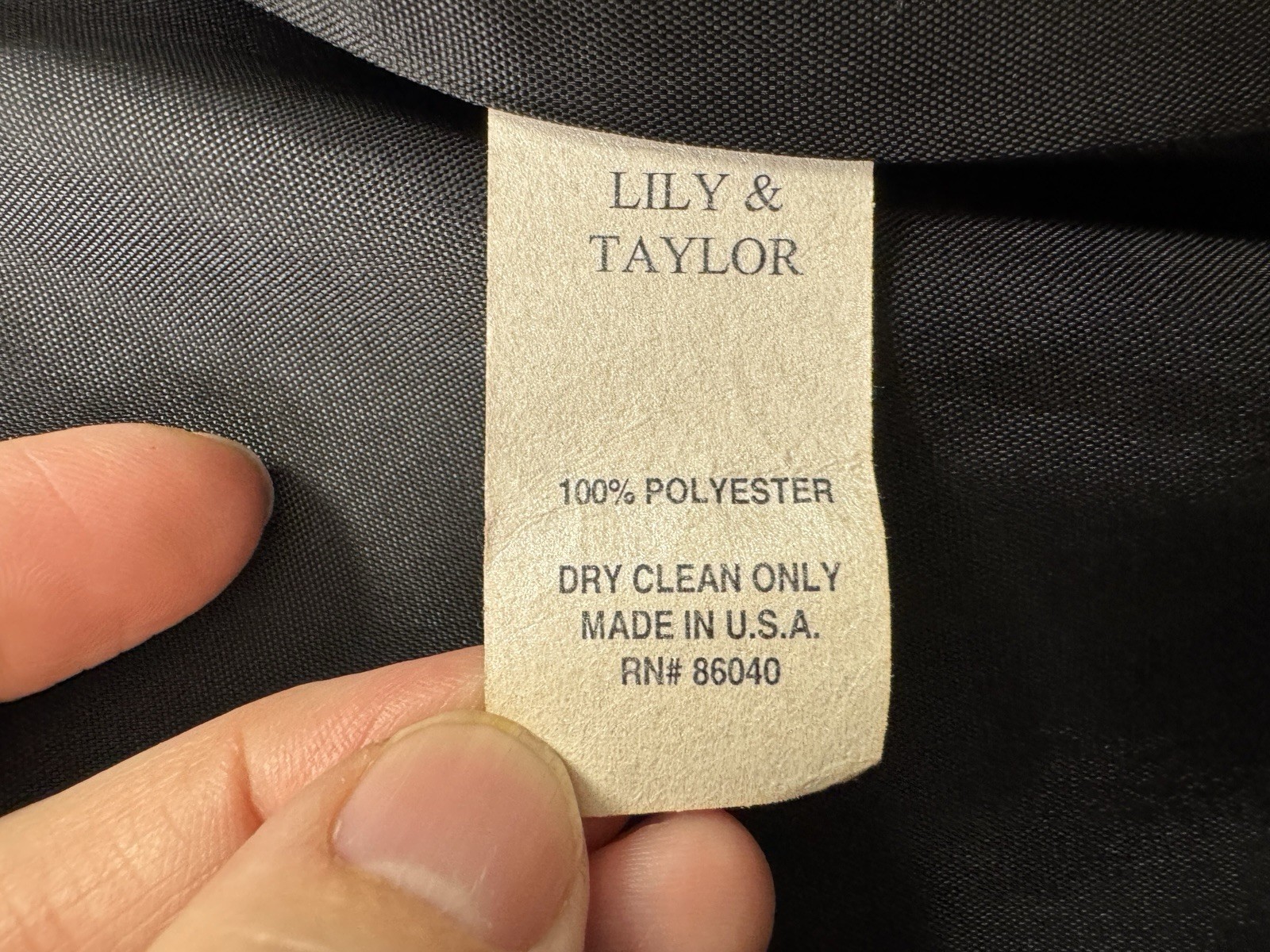 Vtg Lily & Taylor Black Satin Lace Overlay Duster Ribbon Tie Jacket 14