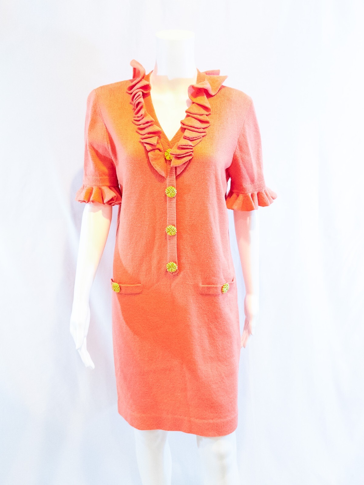 Don Sayres for Wellmore, Neiman Marcus Vintage Orange Wool Blend Dress -Size 6