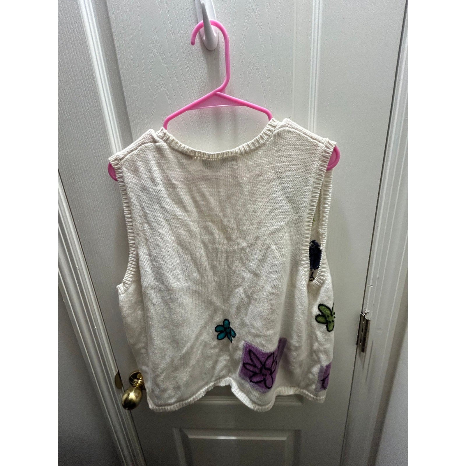 Vintage Marisa Christina Butterfly Floral Sweater Vest Large Cottagecore
