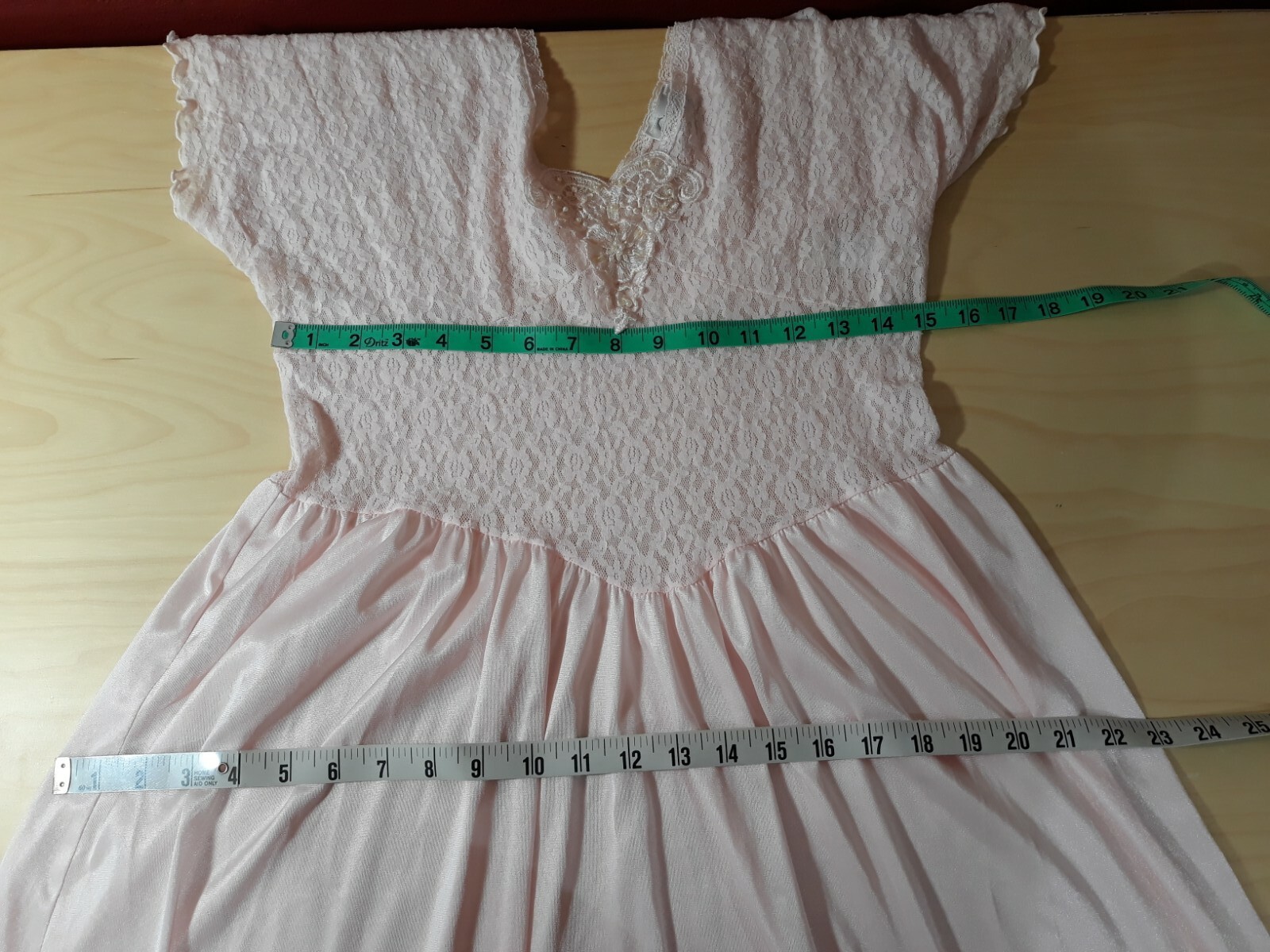 Vtg 80s Cinema Etoile Pink Maxi Nightgown Sexy Lace & Satin L Hollywood Glamour