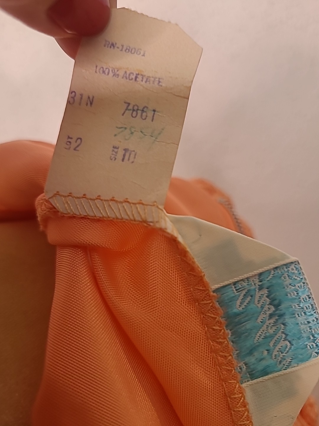 VTG Sears Fashions Orange 60s Dress Gold Tie Belt Vintage Size 10 ( XS / S )