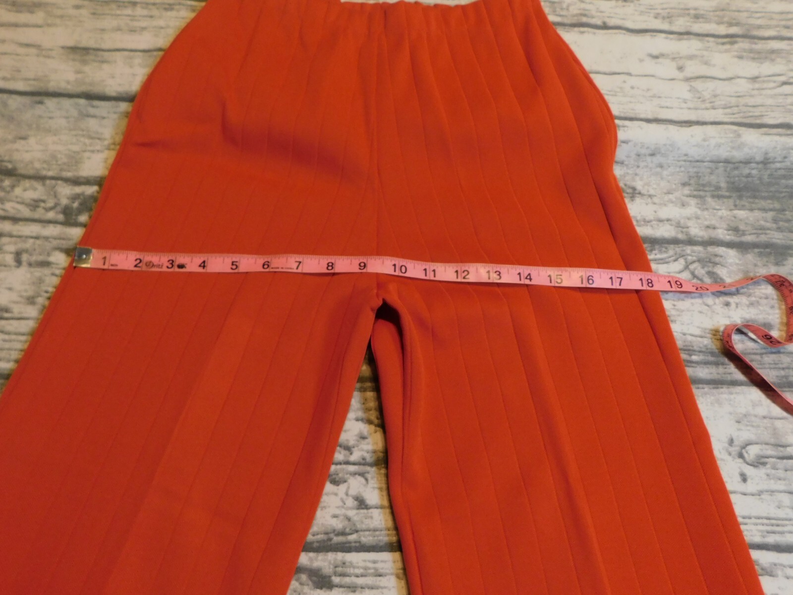 VTG 60s 70’s BELL BOTTOM PANTS TEXTURE POLY W FLOWER TOP OUTFIT SET WOMENS S /M