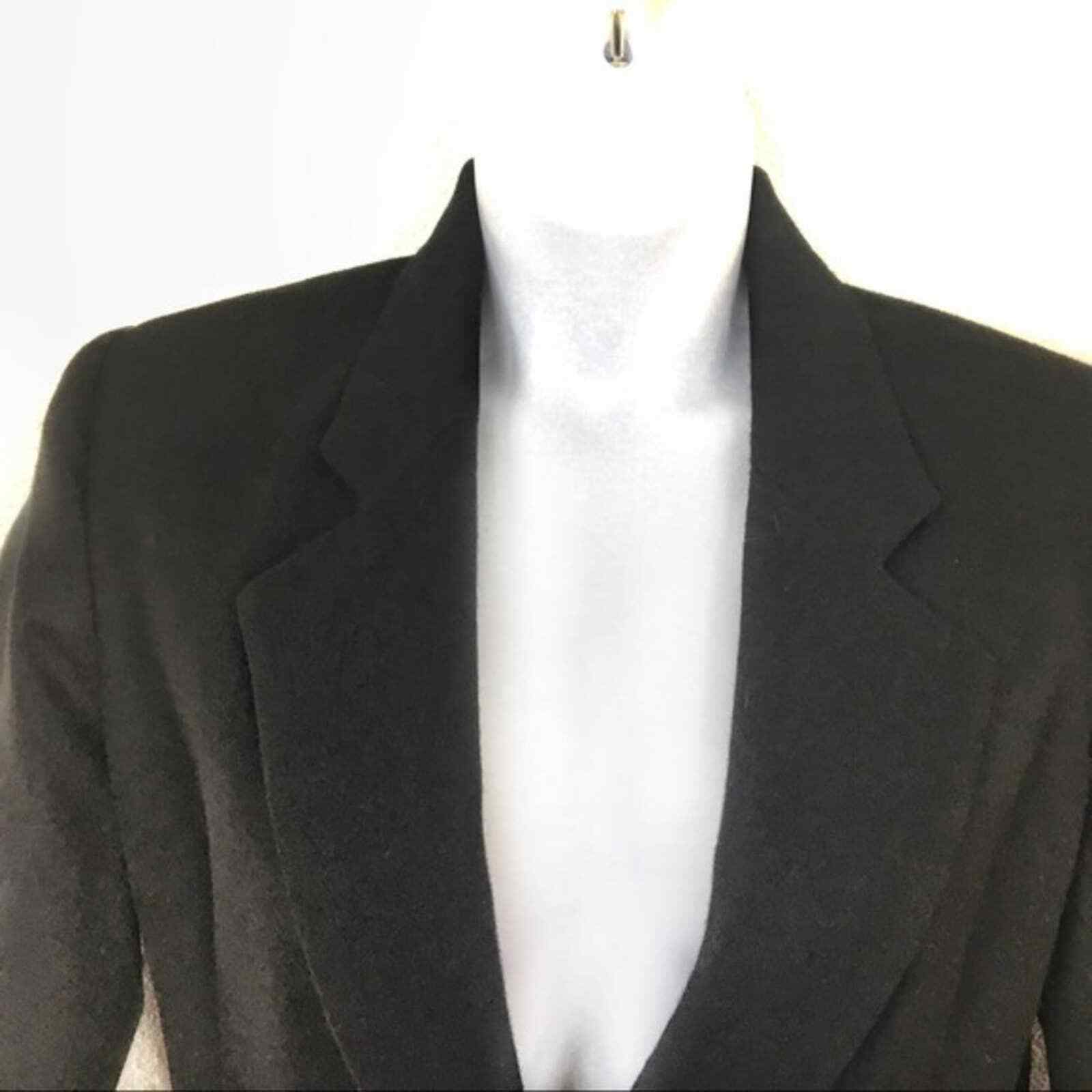 Career Blazer Worthington Womens Size 12 P Black Long Sleeve Collared Vintage