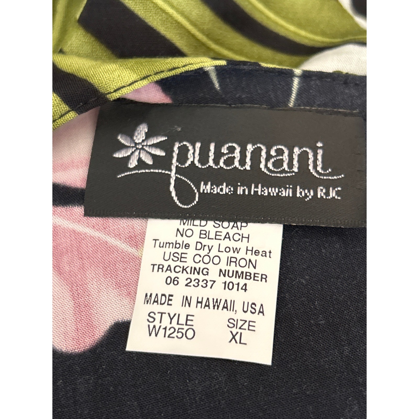 VTG Puanani RJC Dress Tropical Floral Hibiscus Hawaiian Luau Resortwear XL W1250