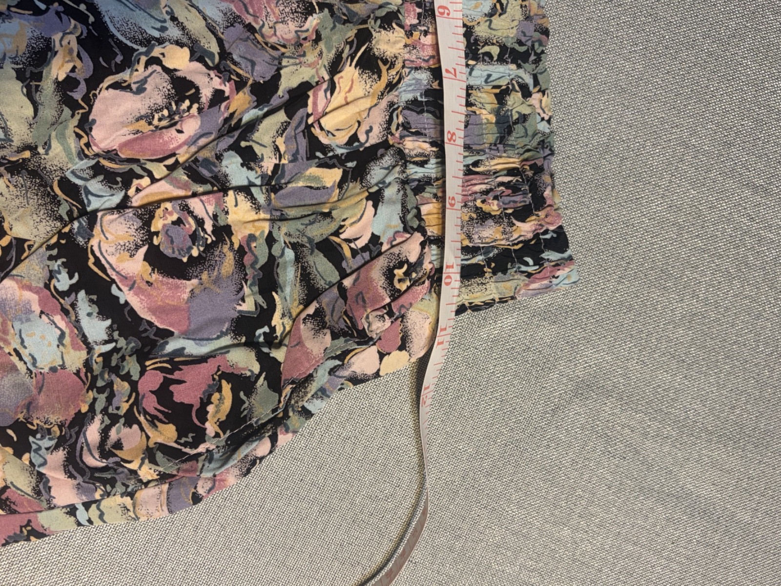 Cabaret Sport Vintage 80s/90s Rayon Floral Flower Pink/Purple/Blue/Green Shorts