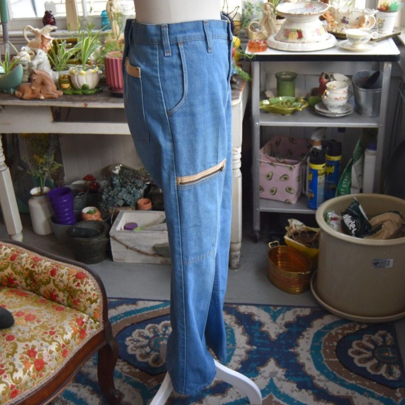 Vintage 70s Levi’s Orange Tab Wide Leg Cargo Jeans High Rise 32×27.5 USA