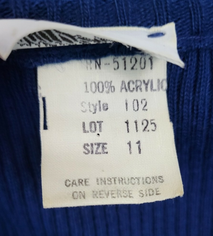 Vintage Cooper Navy Blue Knit Wrap Bodice Dress Size 11