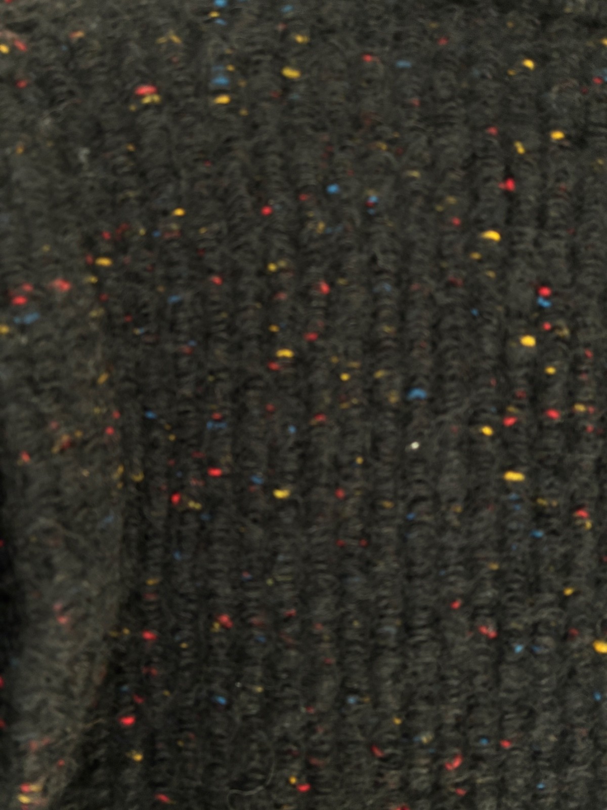 Vintage Sweater Jacket Black Wool Confetti Yarn Speckled Cin Cin 1970’s 1980’s