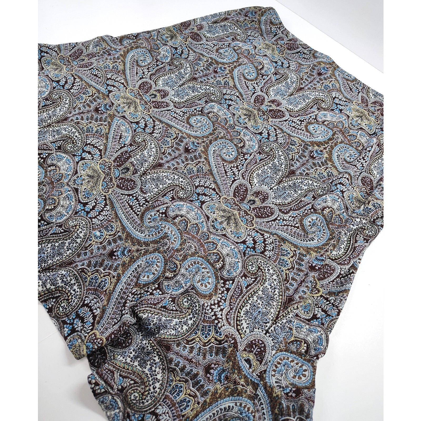 Vintage 90s Y2K Stretch Paisley Skirt Brown New York City Midi Whimsigoth M L