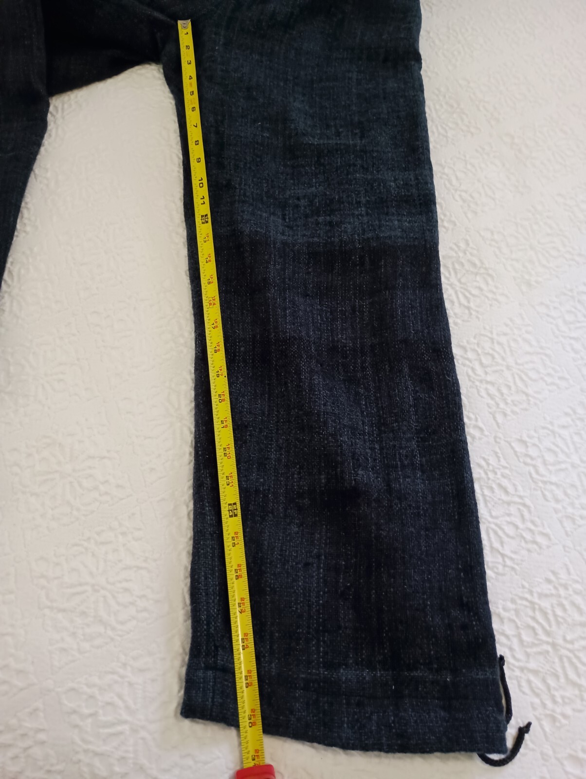 Vtg Amano 100% Wool Blue Tweed Drawstring Waist and Ankle Sz S Tall Womens Pants