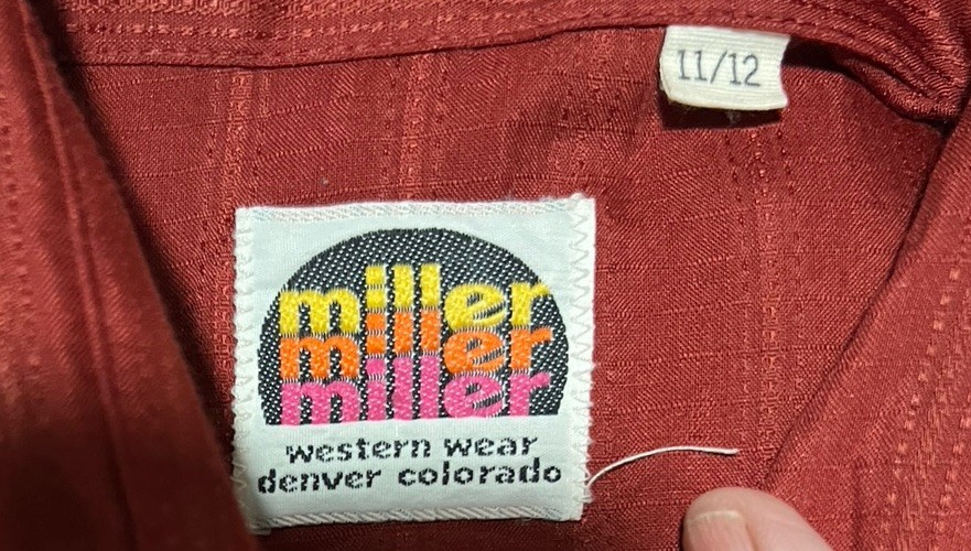 Vintage Miller Western Wear Womens / Juniors Red Snap Shirt 11/12