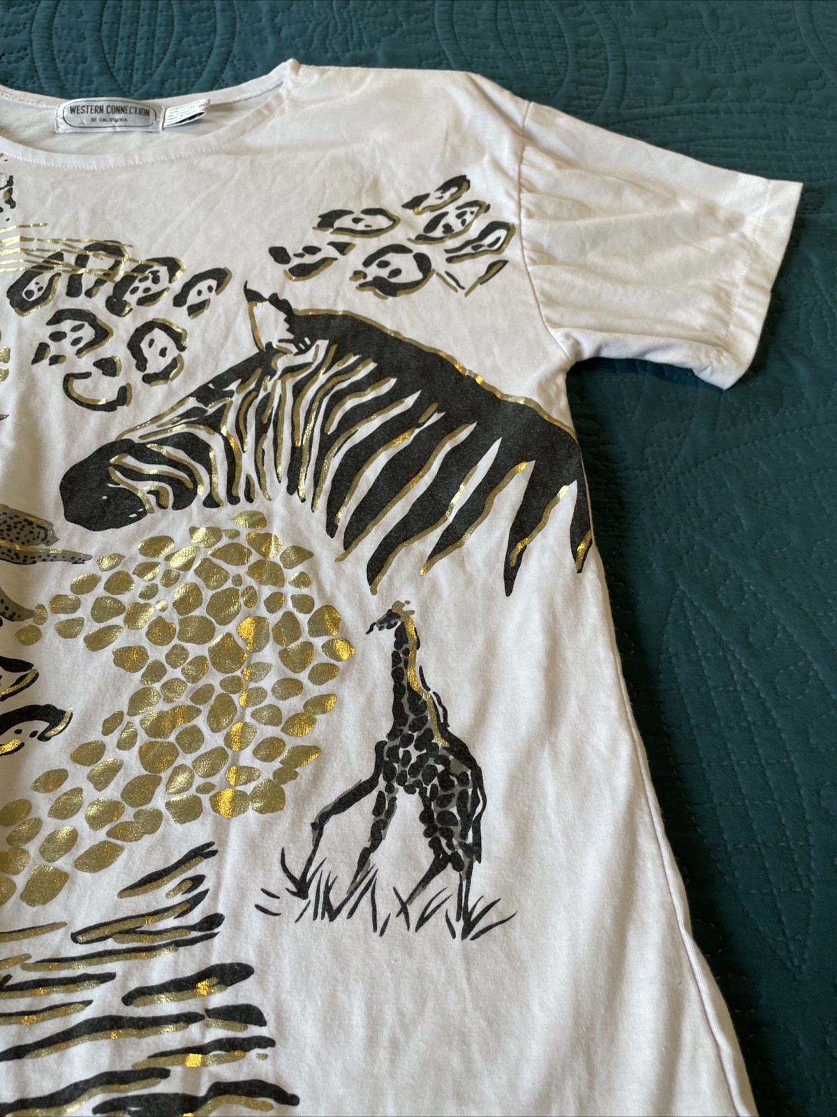 Western connection of California, vintage single stitch, medium, animal print T