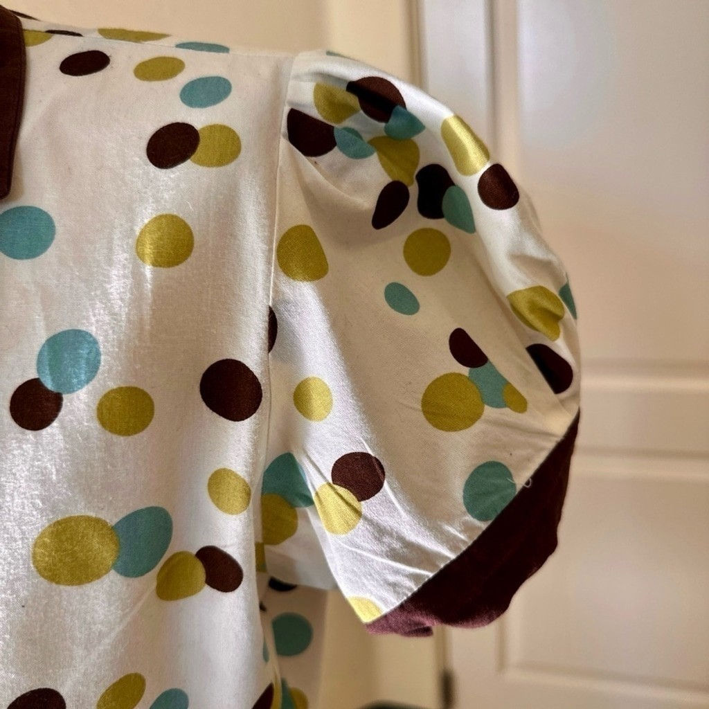 50s/60s Divine Modestee Polka Dot Dress – Timeless Elegance Medium