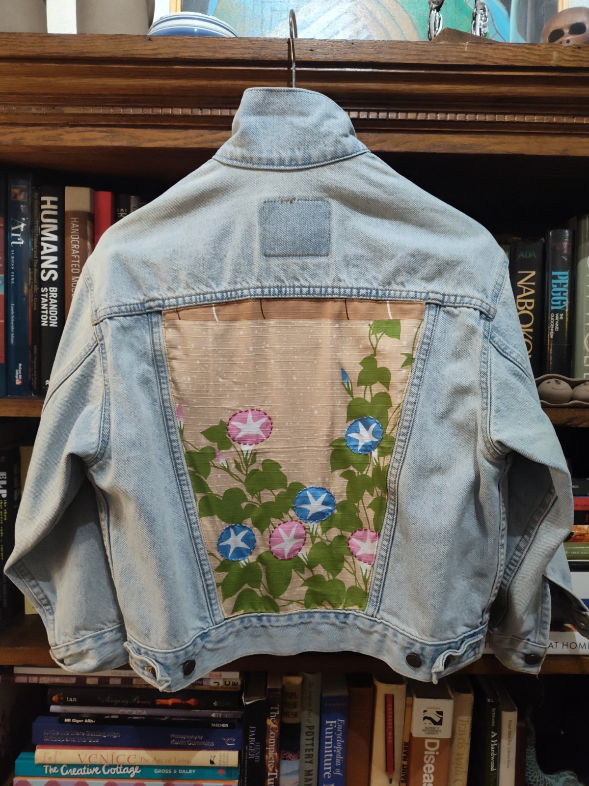 Vintage USA Levi’s Artist Embellished Denim Jacket Medium 12/14 Furoshiki Cloth