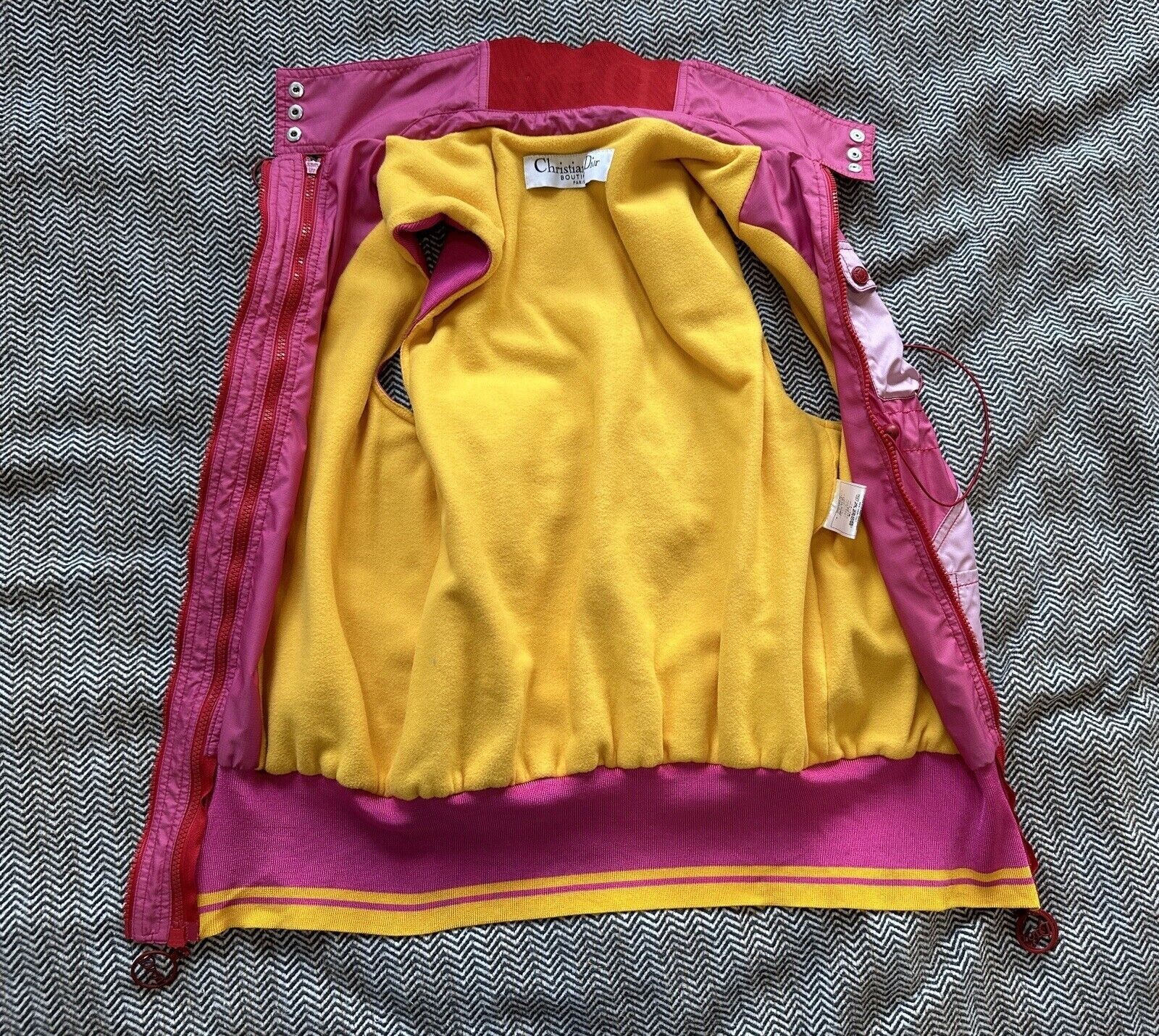 DDP Vintage Christian Dior Boutique Y2K Parachute Women Zip Vest Archive sz US8