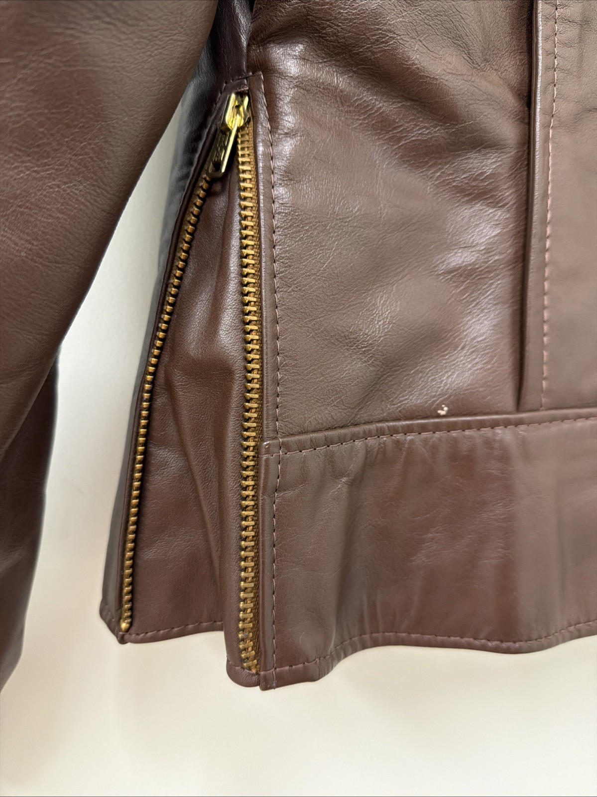 Vintage Brooks Leather Sportswear Jacket Size 30 Brown Cafe Racer Motorcycle