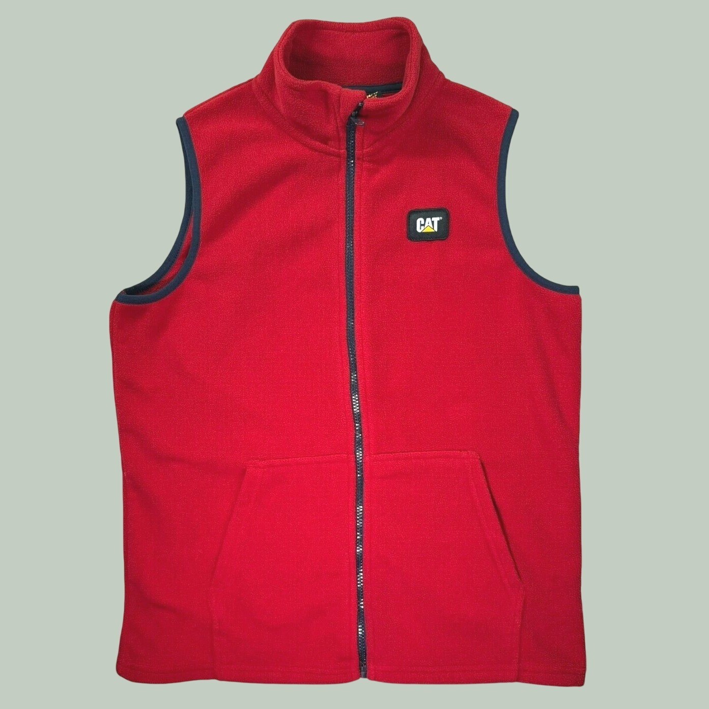 Vintage CAT Caterpillar Sweater Vest Women L Red Workwear Gorpcore Cabincore
