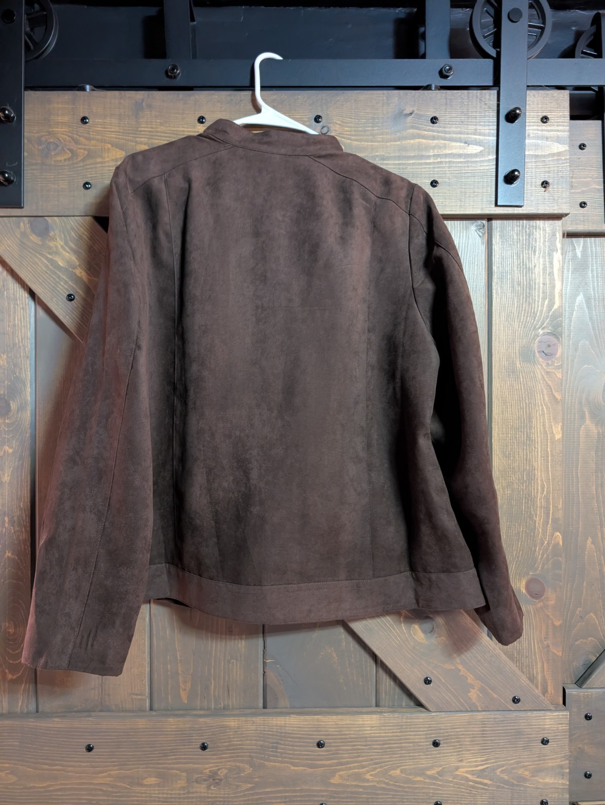Studio Works Women’s Brown faux Suede Jacket Size 18W
