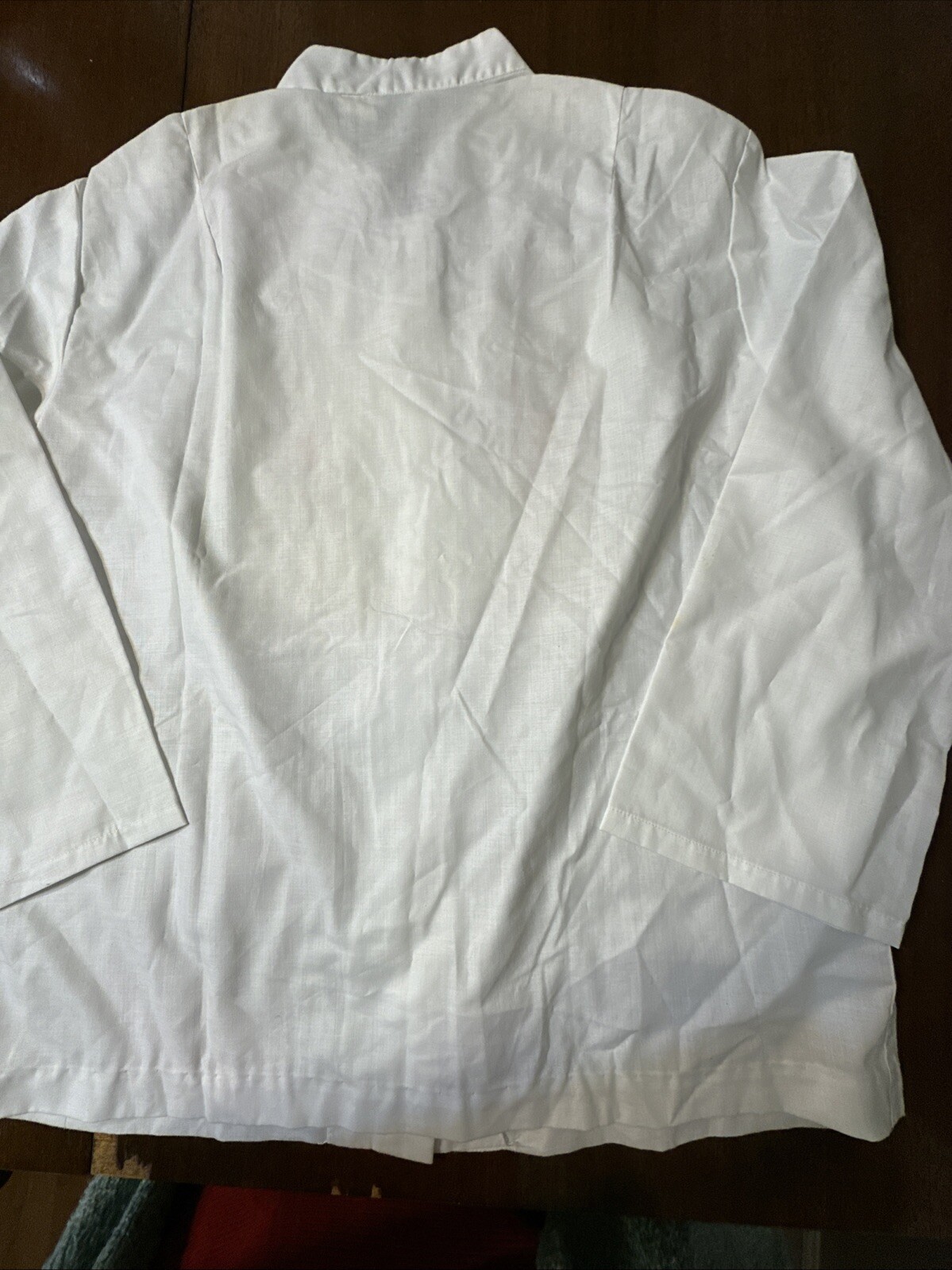 MAJESTIC Vtg 60-70s White Orange Embroidered 3/4 Sleeve Blouse Sz 16