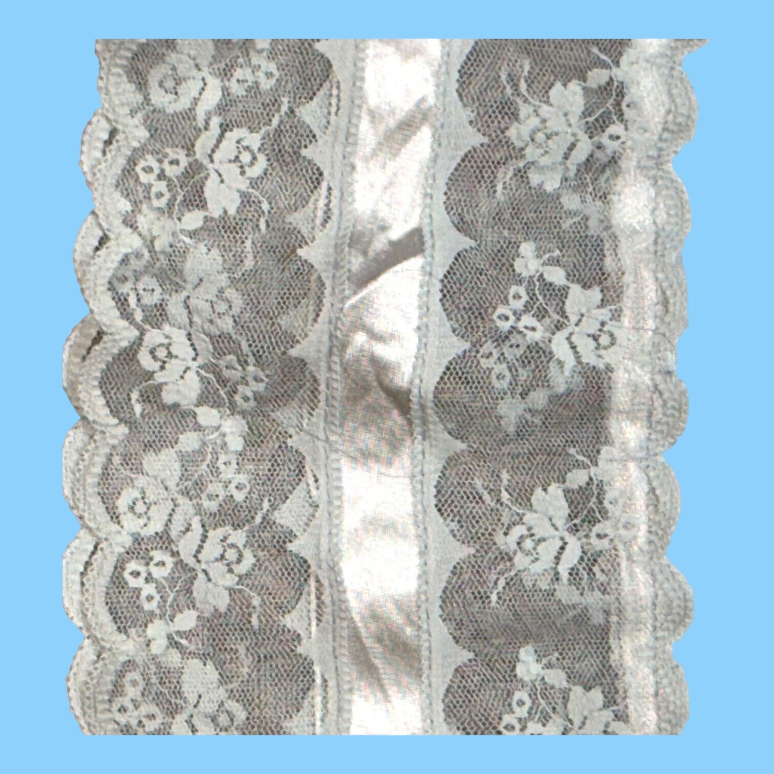 Vintage Taryn Alexander Silver Lace Trim Nylon Half Slip Medium RARE Union Made
