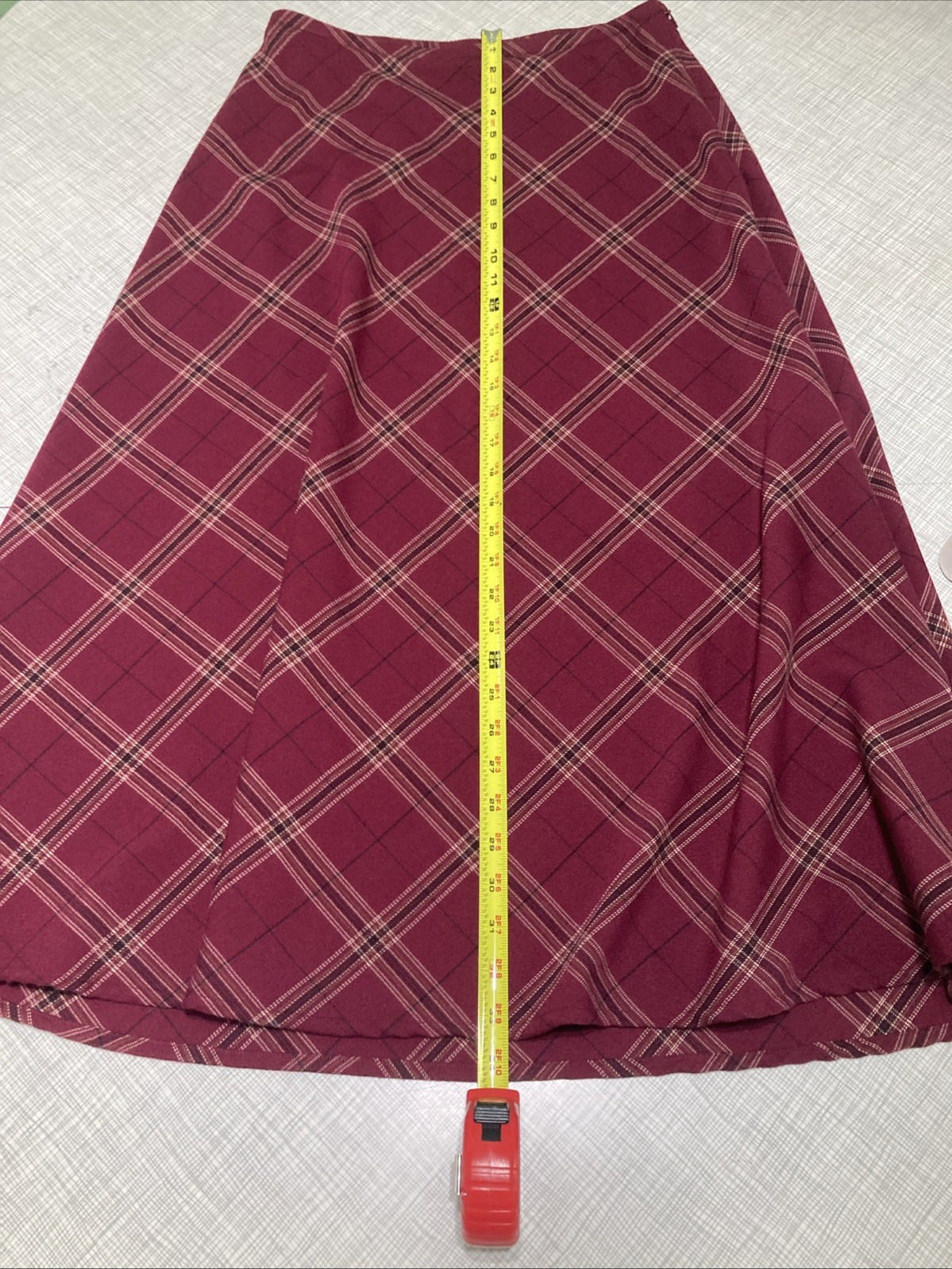 VTG 90s Y2K Croft & Barrow Burgundy Plaid Maxi Skirt 8 A-Line Grunge Whimsigoth
