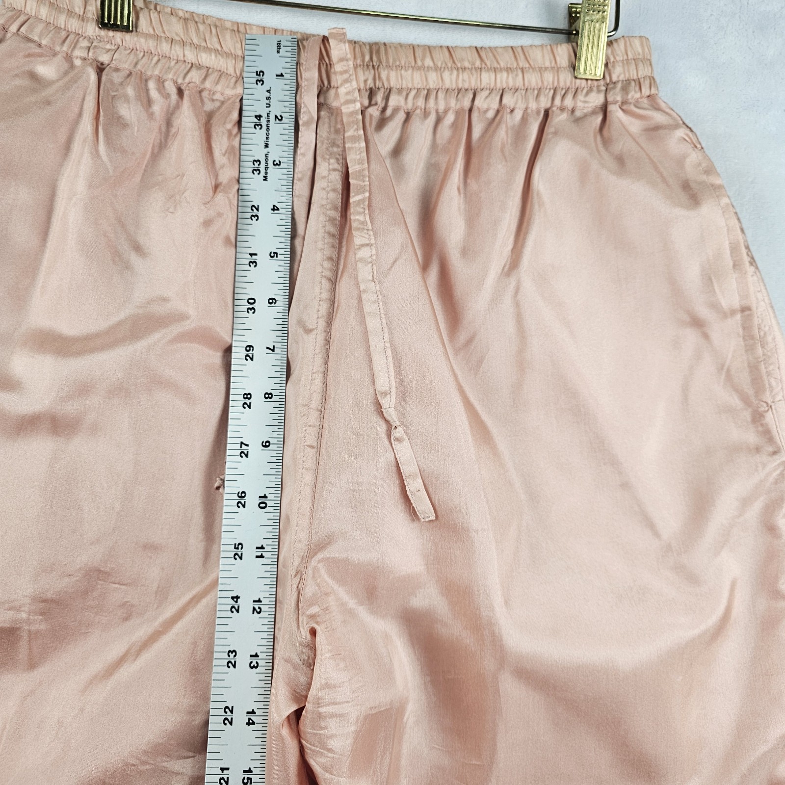 Vtg 90s 80s Outbrook 100% Silk Joggers Womens M 28×29 Track Swish Pants