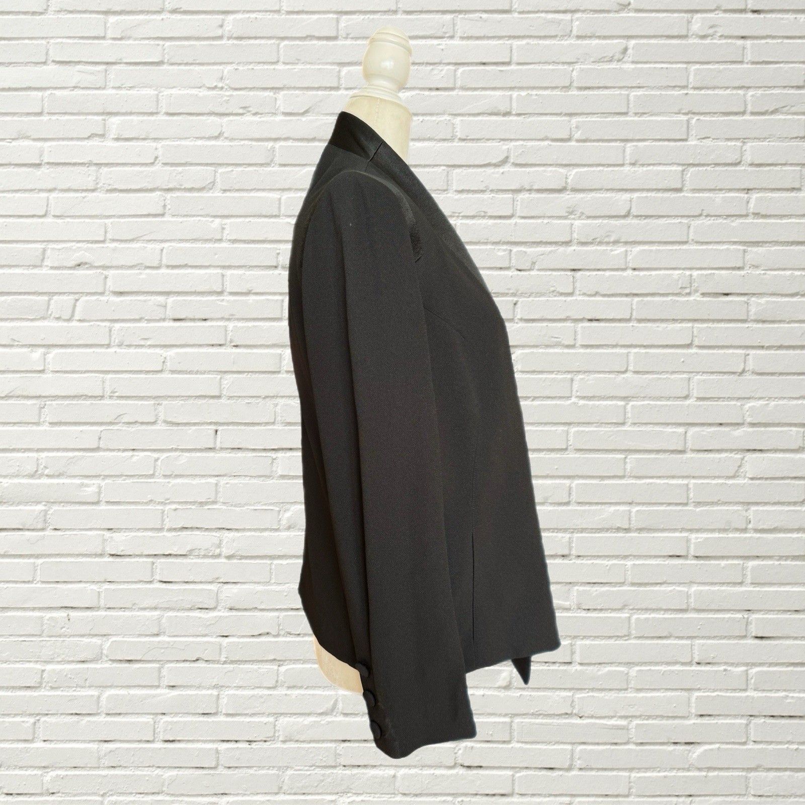 Vintage 90s Sonia Rykiel Blazer Jacket – Black Satin Tuxedo Size S