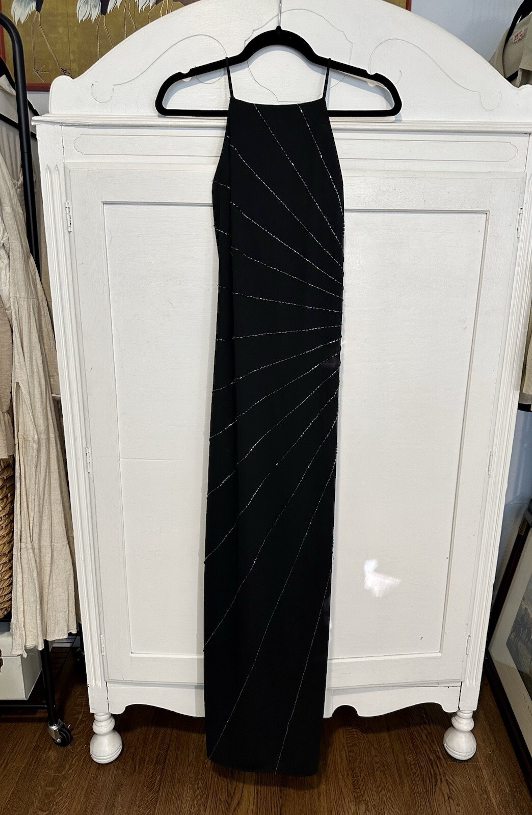Vintage Black Slinky Beaded 90’s Dress – PERFECT – XS – De Laru By Sheila Yen