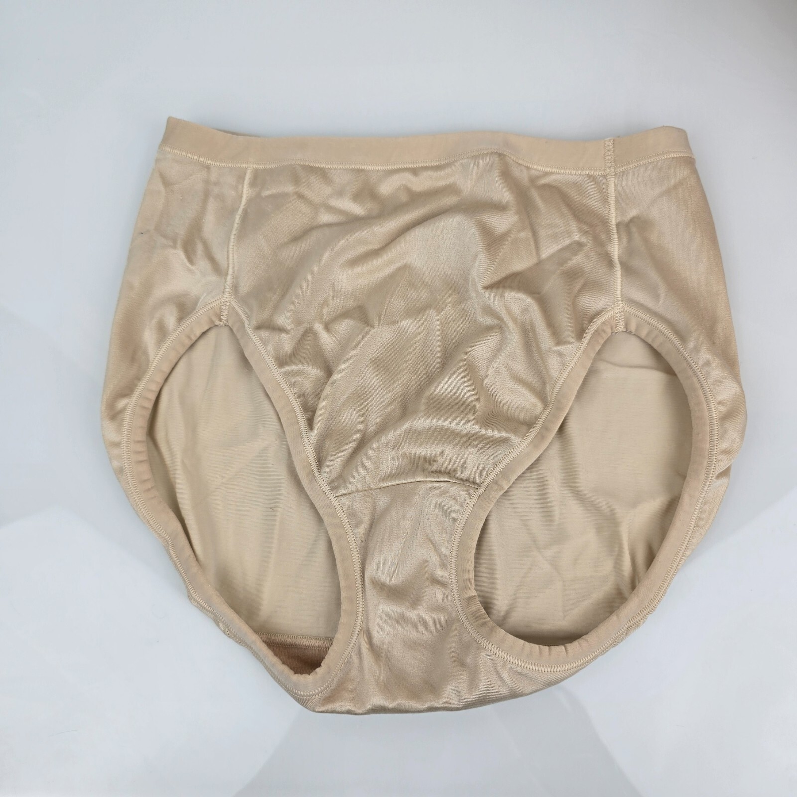 Vanity Fair Body Caress Tan Beige HI-cut Brief 13137 Control Panty 7/L Satin