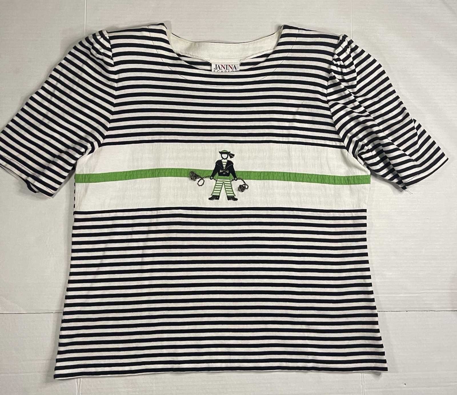 Bundle VTG Janina Schreck Stripe Top and Donwood Cardigan embroidered 70s 80s