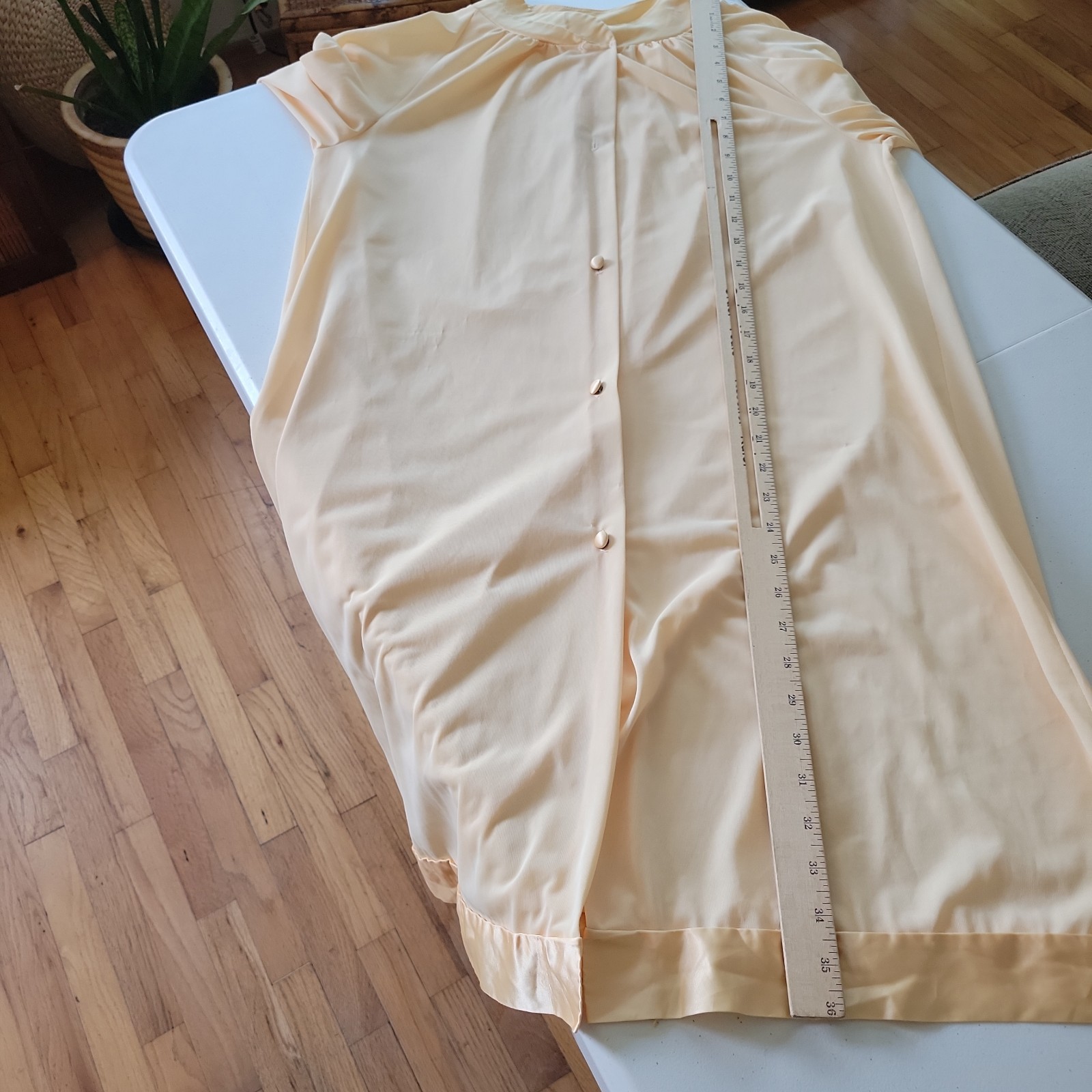 Vintage 60s Gossard Artemis Nylon Penoir Two Piece Small Pale Yellow Boudoir