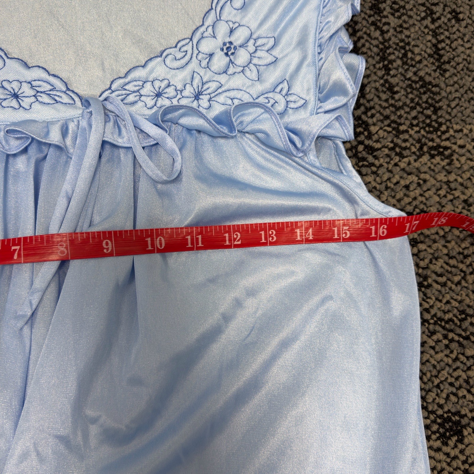 Vintage Womens Dream Away Nightgown Sleepwear Lingerie Blue House Dress S/M